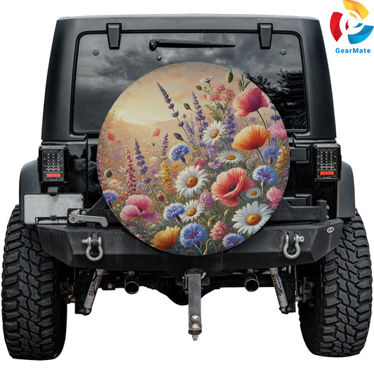 Wild Flowers Spare Tire Cover – Premium Waterproof UV Resistant Protector
