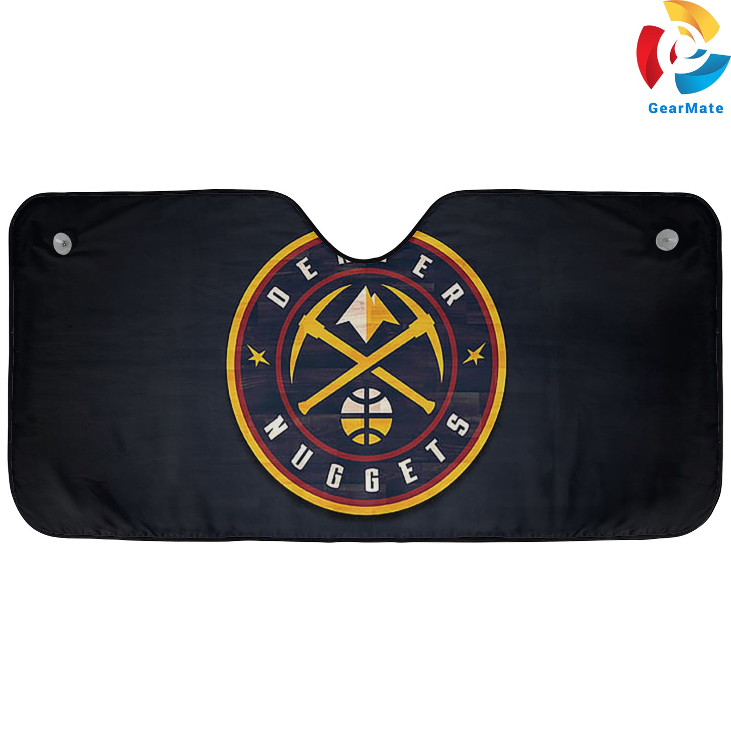 Basketball Black Denver Nuggets Team Logo Reflective Car Sunshade – Premium Heat & UV Protection, Universal Fit