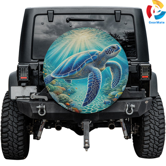 Ocean Blue Sea Turtle Spare Tire Cover – Premium Waterproof UV Resistant Protector
