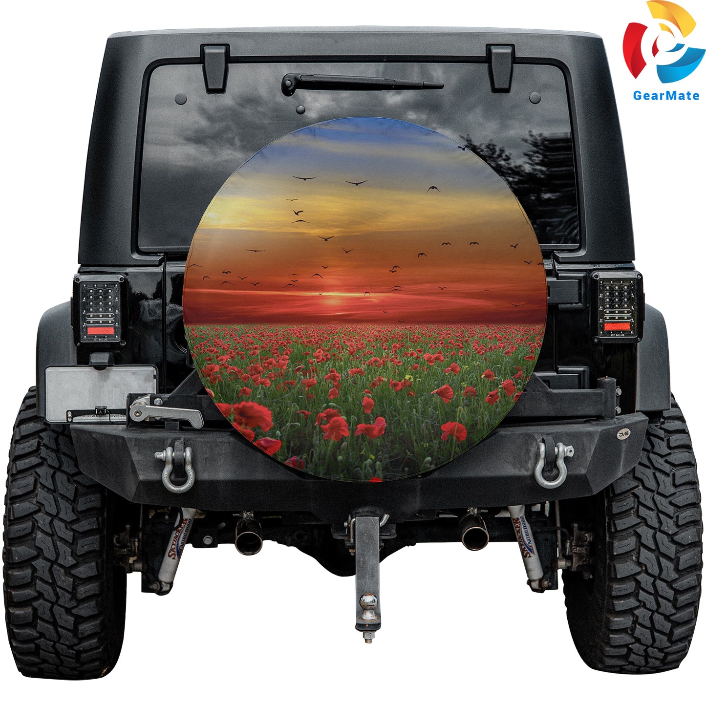 Poppy Flowers Spare Tire Cover – Premium Waterproof UV Resistant Protector