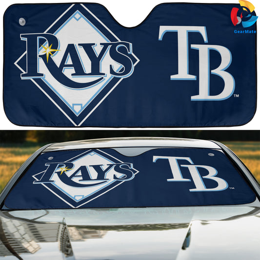 Tampa Bay Rays MLB Baseball Drive With Pride Car Cover Reflective Car Sunshade – Premium Heat & UV Protection, Universal Fit