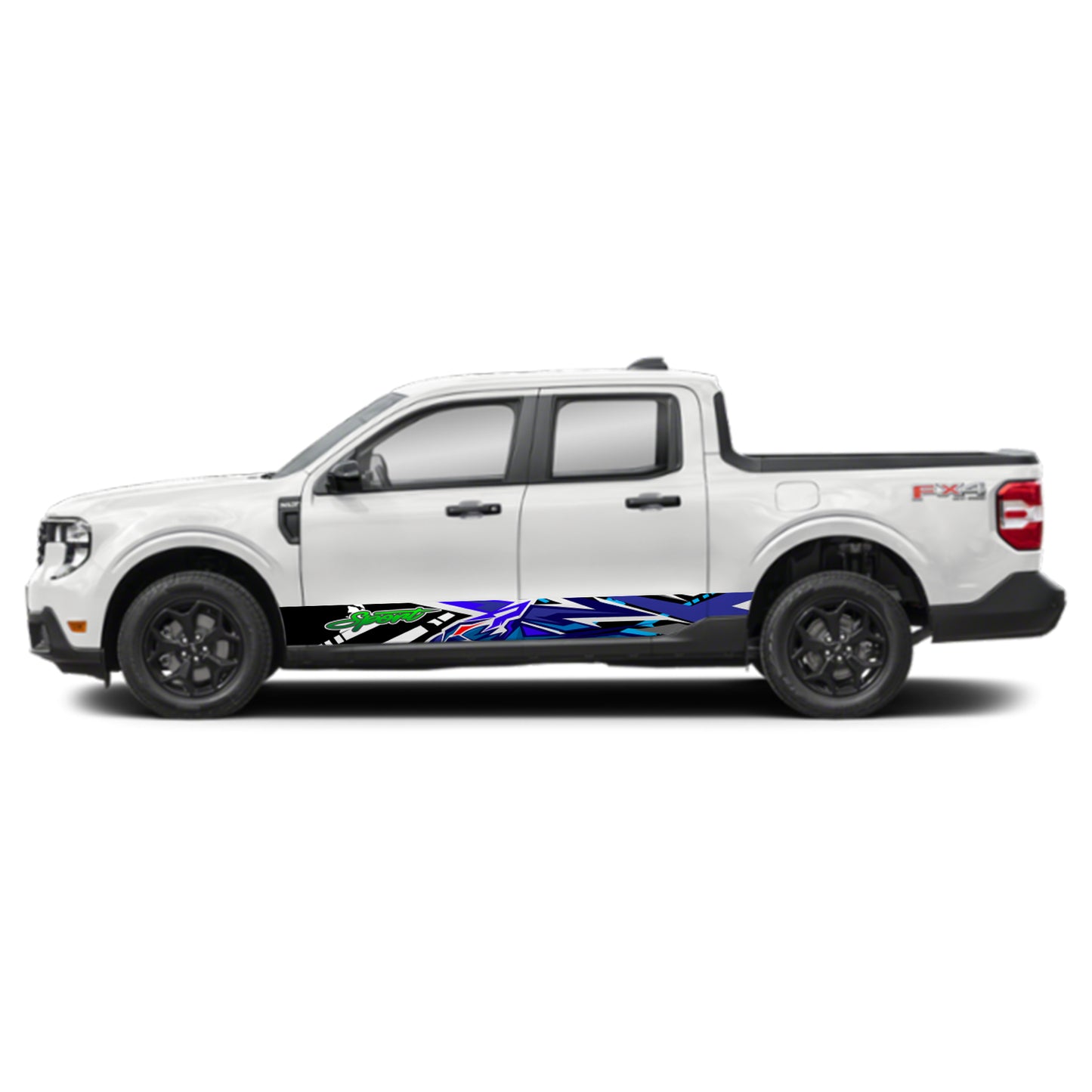 Tiger Blue Rocker Panel Graphic Decal Kit (Left & Right Sides) - High Quality Vinyl for Trucks & SUVs