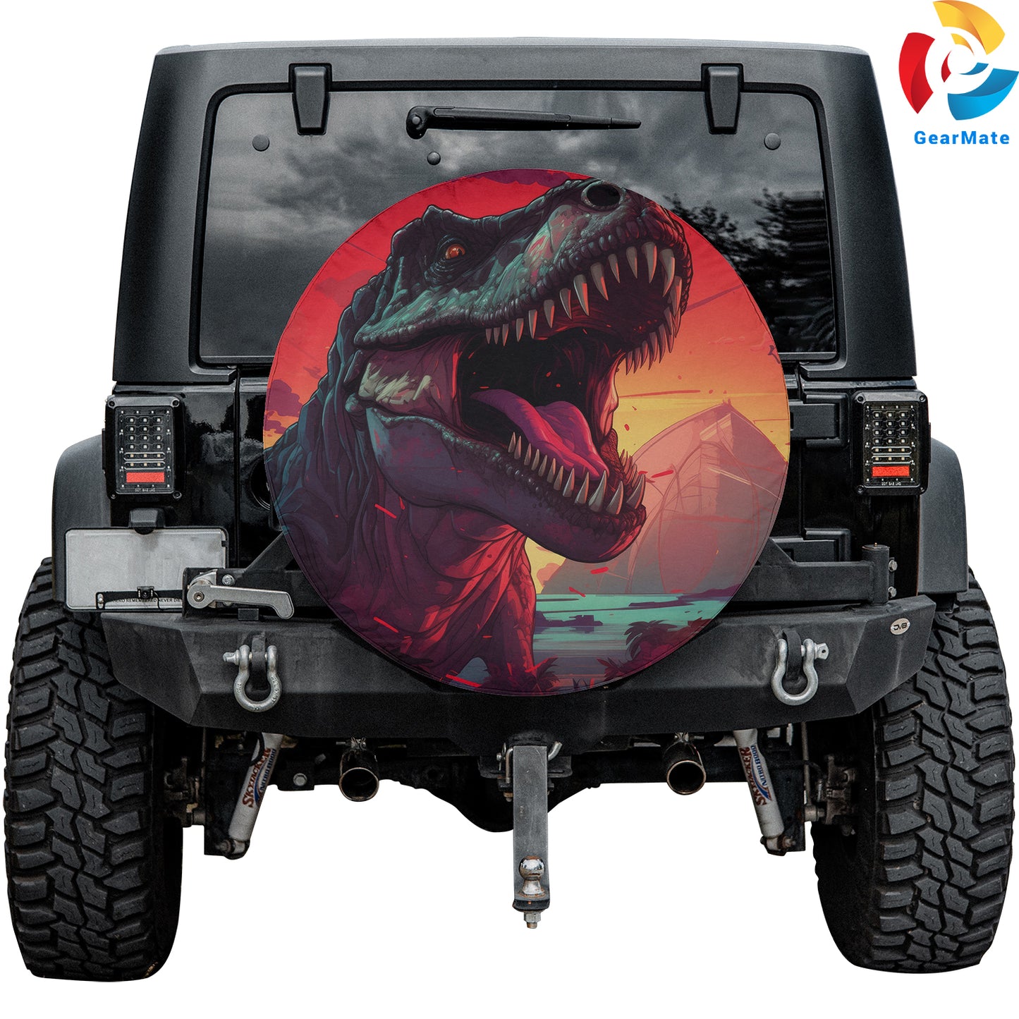 Dinosaur Digital Spare Tire Cover – Premium Waterproof UV Resistant Protector