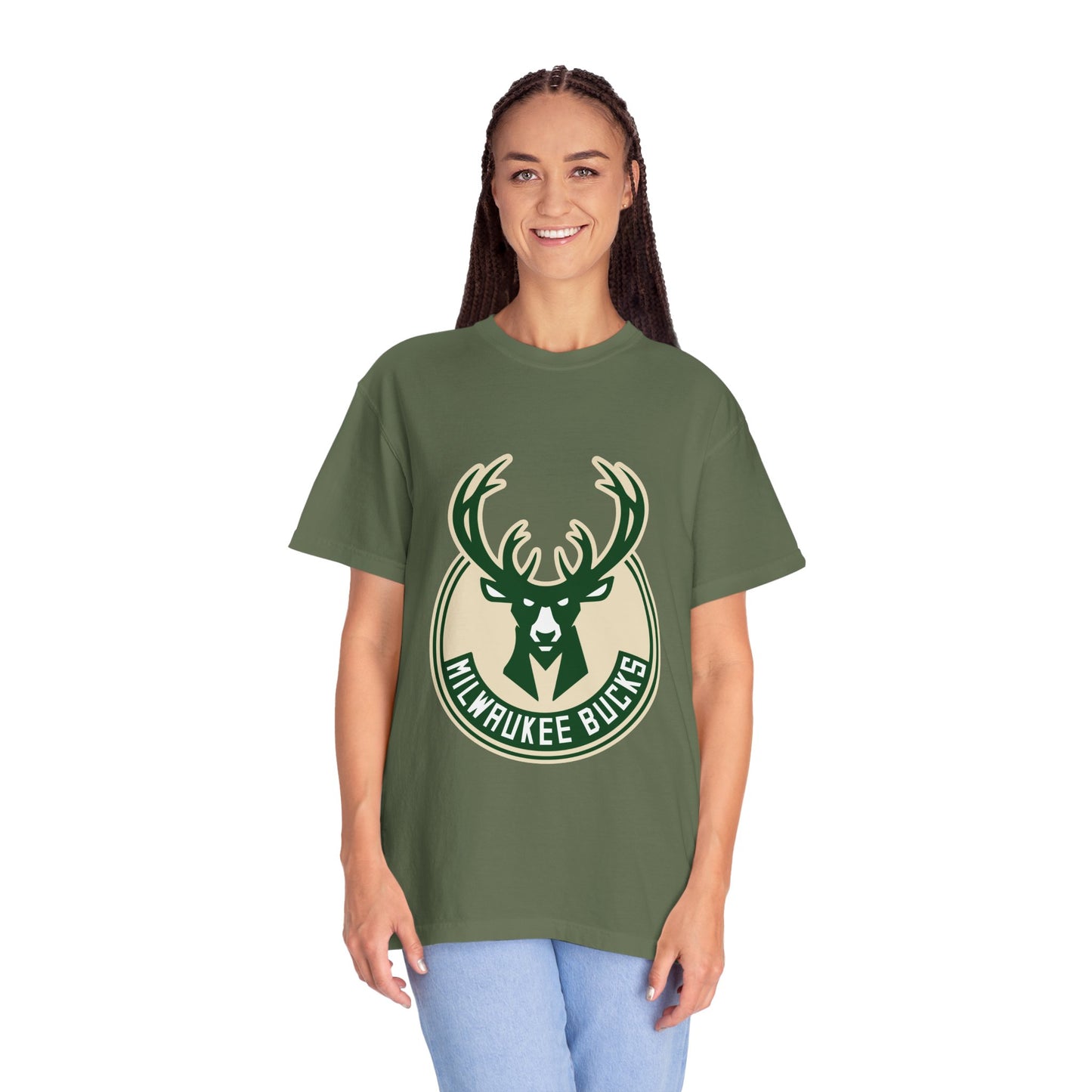 Milwaukee Bucks NBA Garment-Dyed T-Shirt – Premium Cotton Tee for Customization