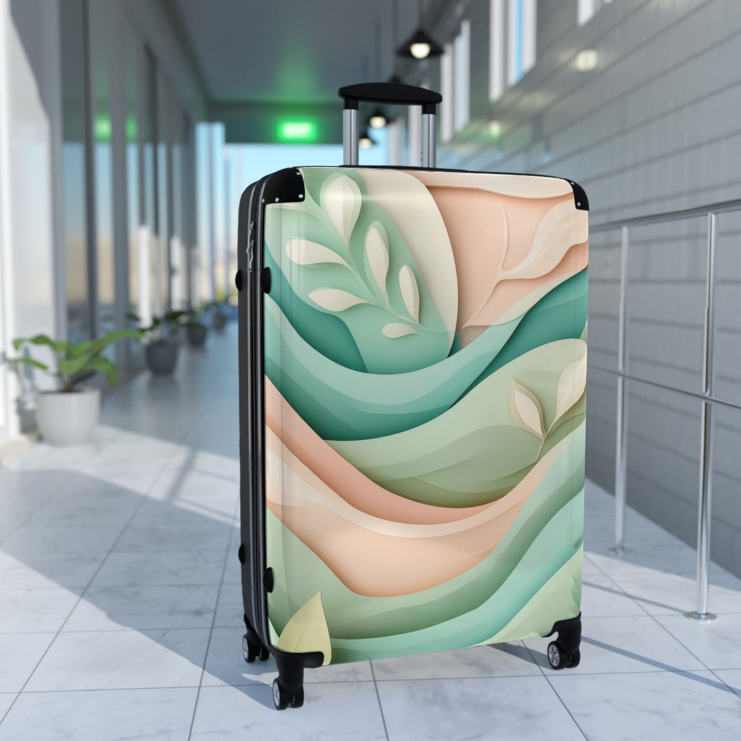Abstract Organic Shapes Carry-On Suitcase - Stylish Luggage for Travelers