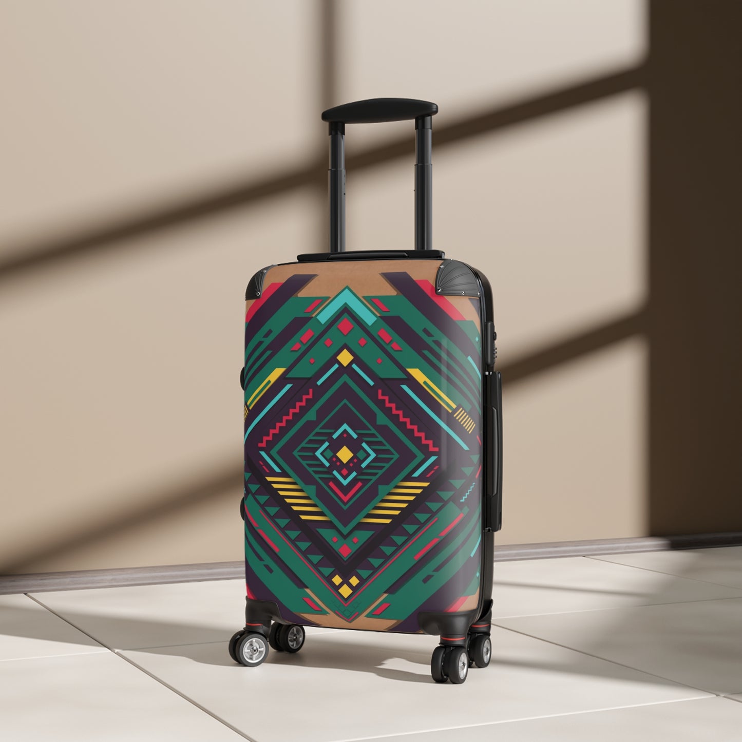 Abstract Geometry Shape Art Carry-On Suitcase - Stylish Luggage for Travelers