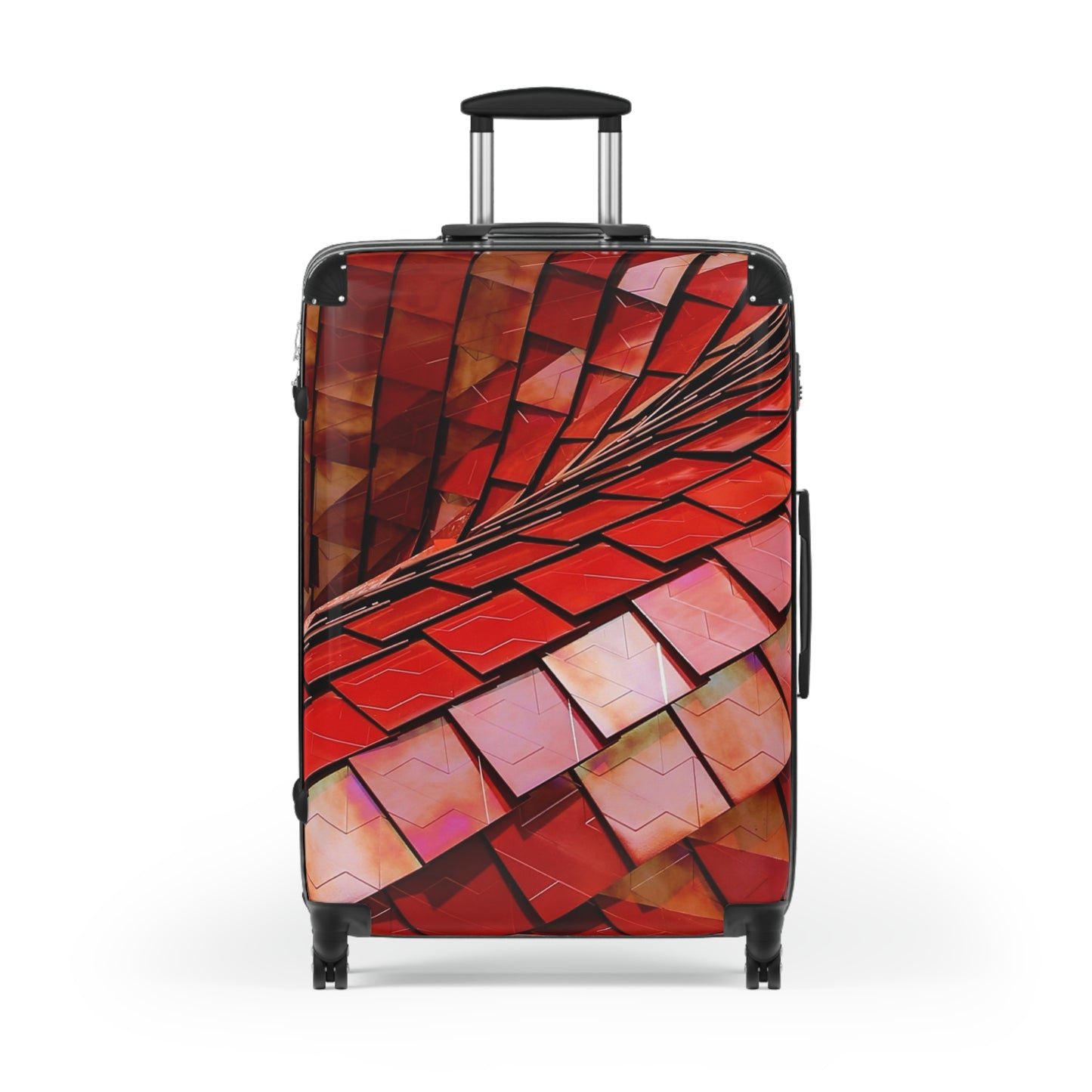 Abstract Red Roof Tiles Art Carry-On Suitcase - Stylish Luggage for Travelers