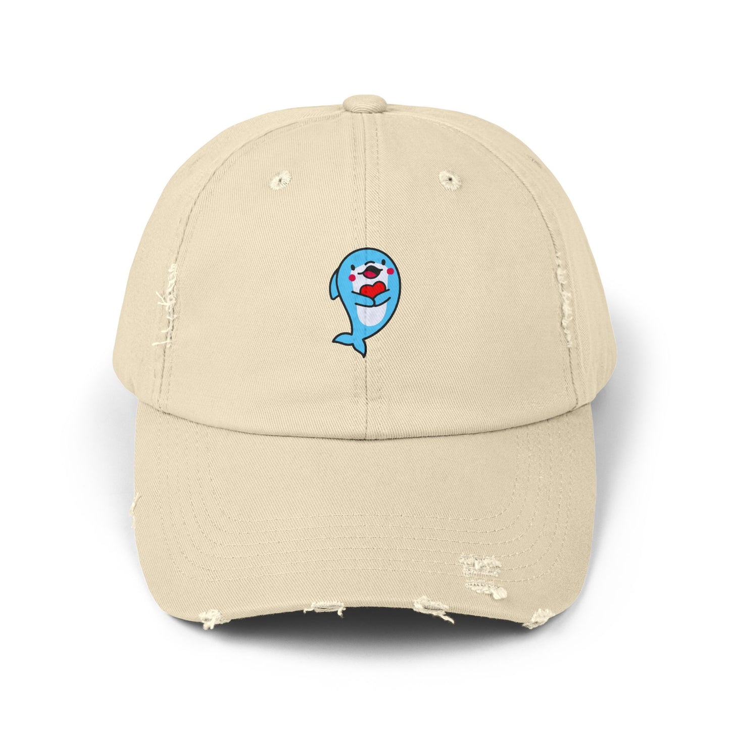 Dolphin Vintage Distressed Dad Hat Unisex Adjustable Cotton Twill Baseball Cap for Casual Everyday Wear