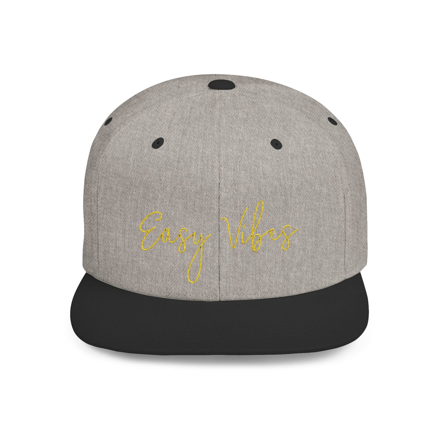 Text Easy Vibes Flat Bill Snapback – Lightweight, Custom Fit, Premium Quality