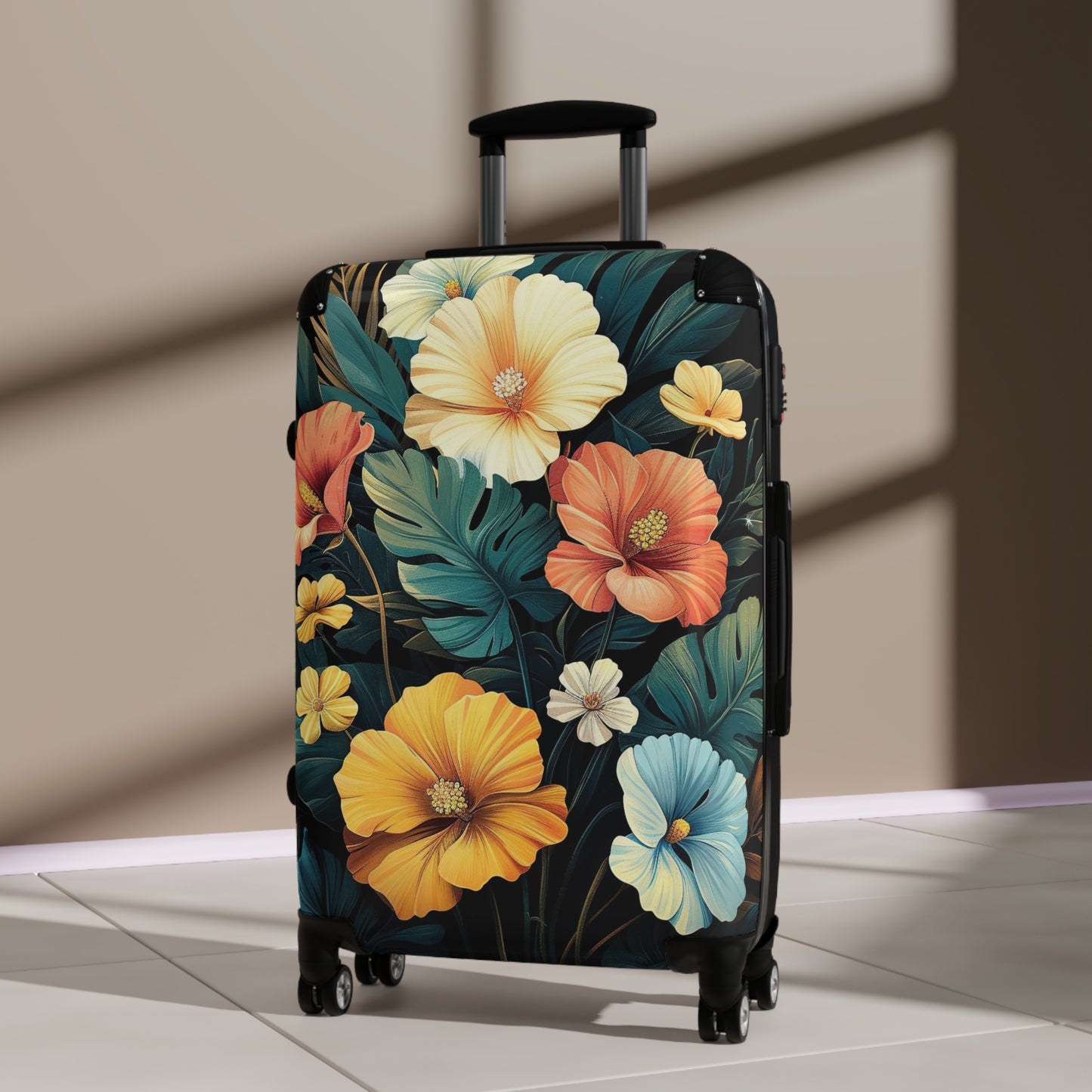 Nature Flowers Floral Animated Luau Art Carry-On Suitcase - Stylish Luggage for Travelers
