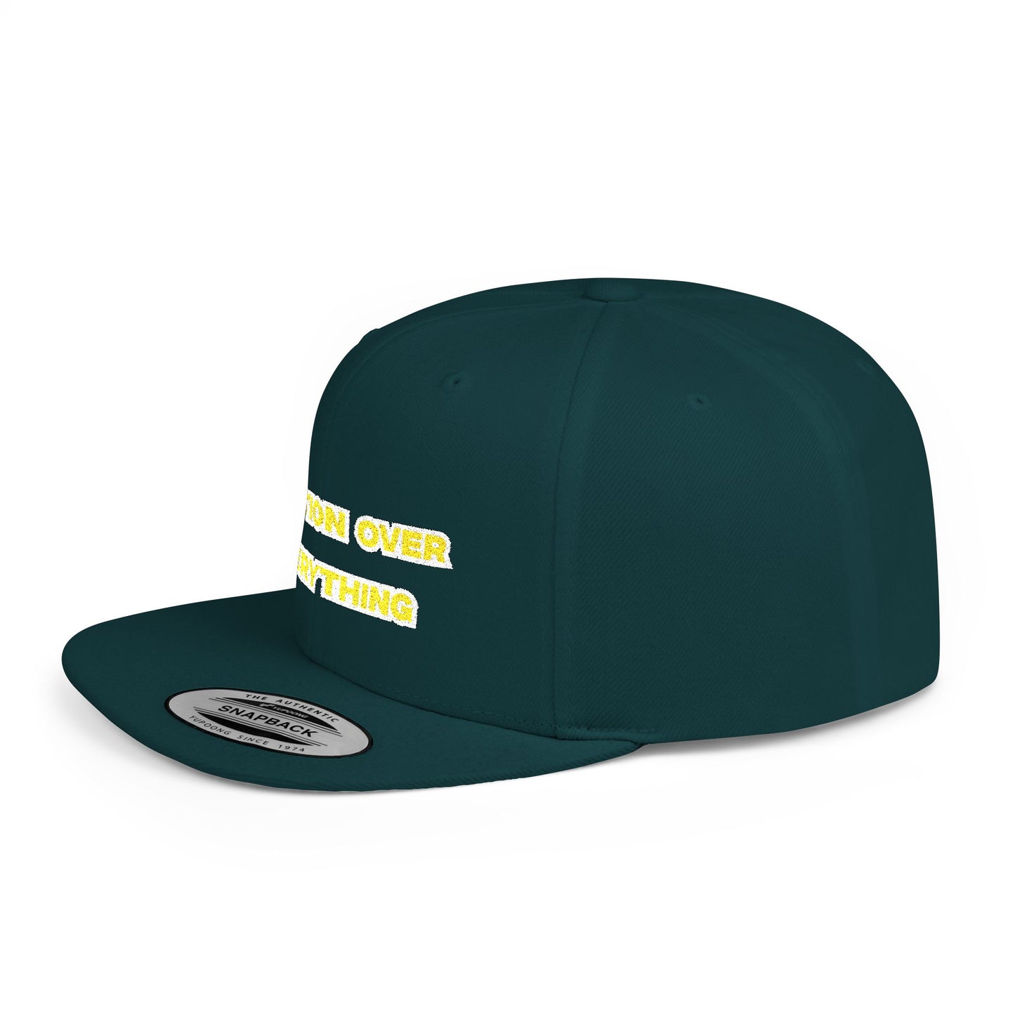 Text Ambition Over Everything Flat Bill Snapback – Lightweight, Custom Fit, Premium Quality