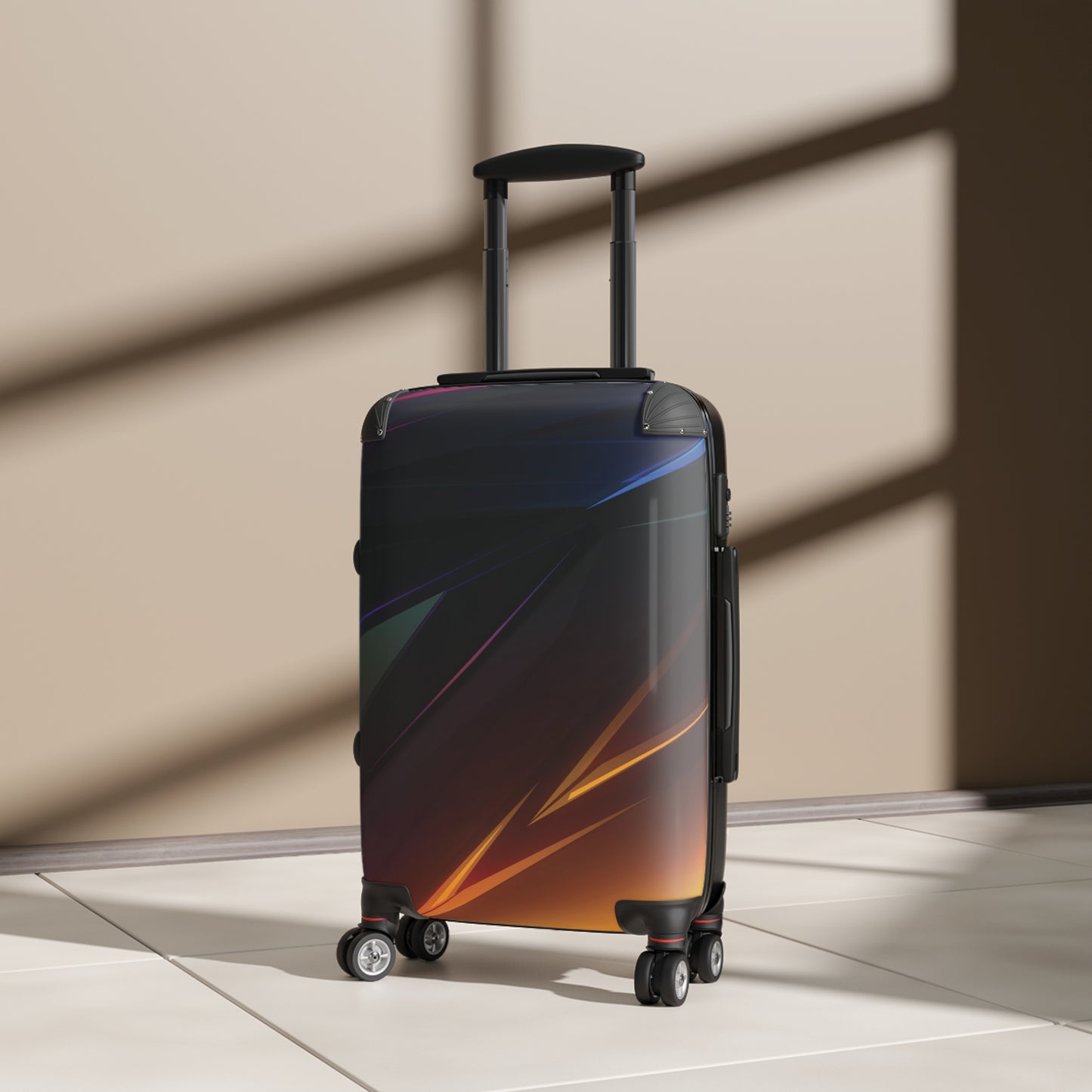 Abstract Colorful Dark Abs Art Carry-On Suitcase - Stylish Luggage for Travelers