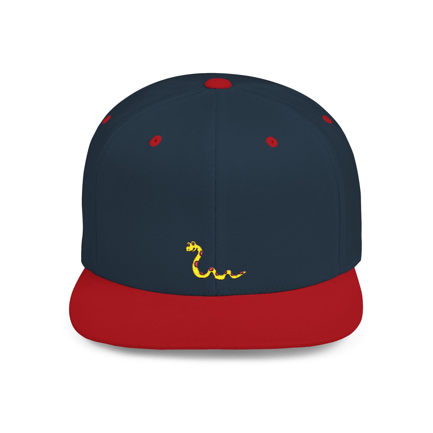 Icons Embroidered Snake Yellow Flat Bill Snapback – Lightweight, Custom Fit, Premium Quality