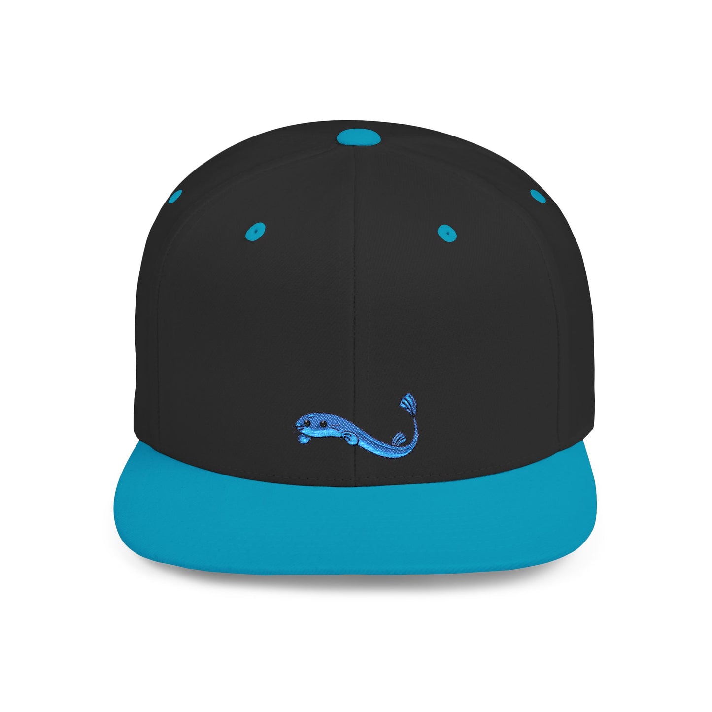 Icons Embroidered Eel Fish Flat Bill Snapback – Lightweight, Custom Fit, Premium Quality