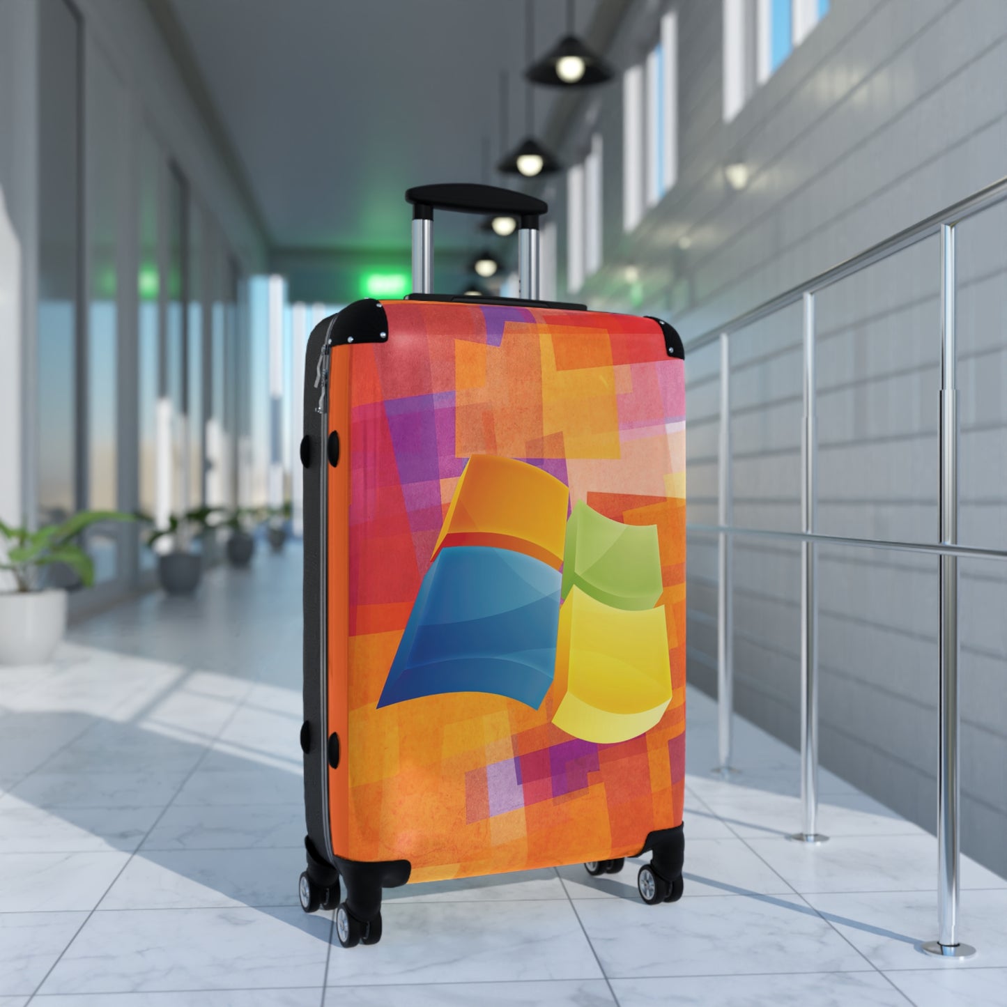 Abstract Windows Logo Carry-On Suitcase - Stylish Luggage for Travelers