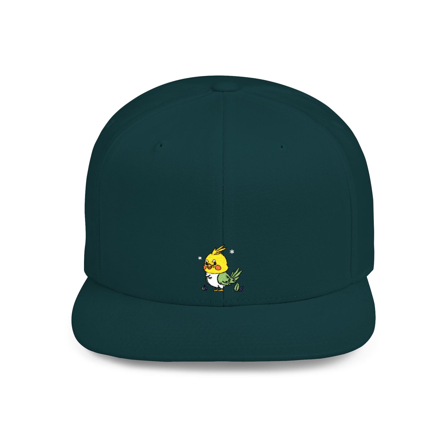 Icons Embroidered Cute Bird Flat Bill Snapback – Lightweight, Custom Fit, Premium Quality