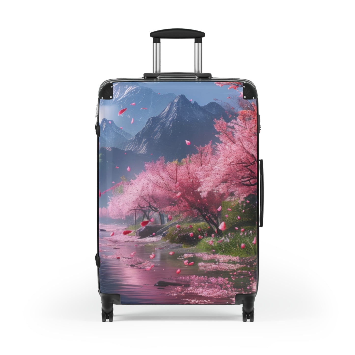 Nature Cherry Blossom Mountains Art Carry-On Suitcase - Stylish Luggage for Travelers