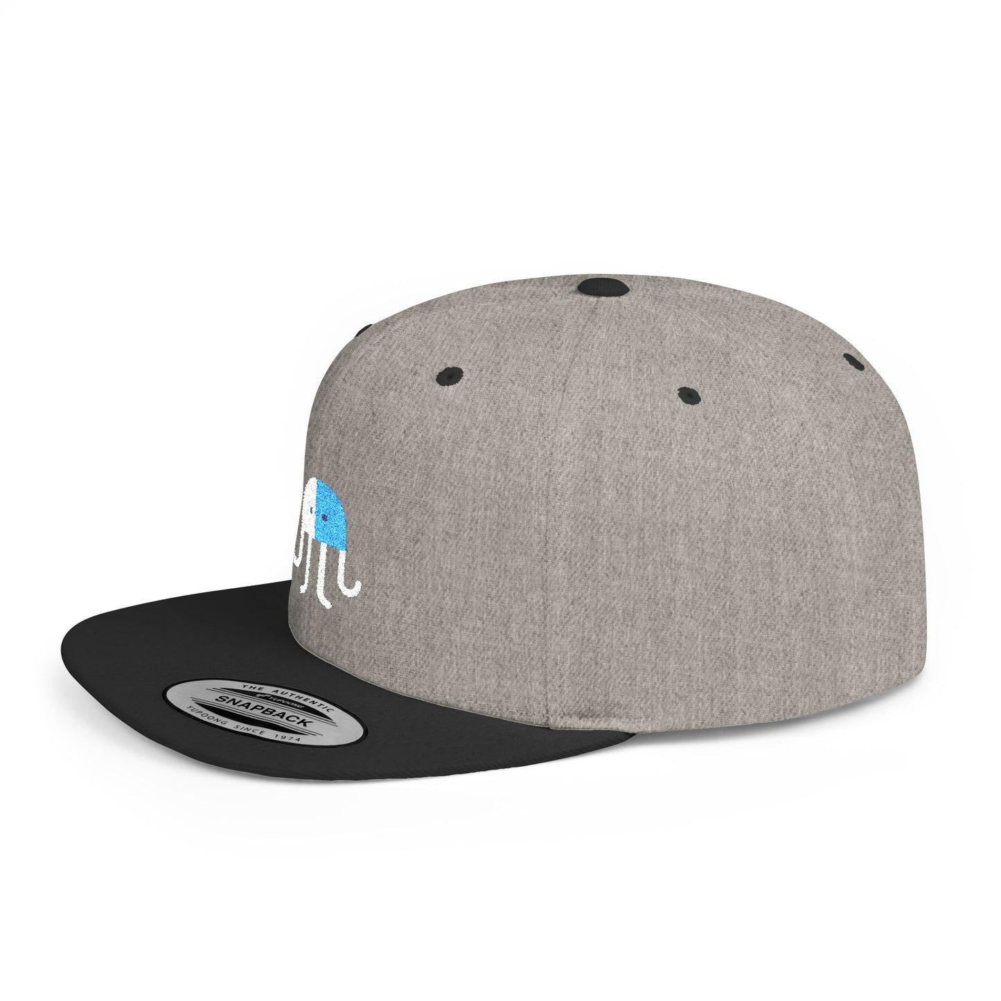 Icons Embroidered Jellyfish Flat Bill Snapback – Lightweight, Custom Fit, Premium Quality