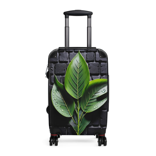 Nature Green Leaves With Water Art Carry-On Suitcase - Stylish Luggage for Travelers