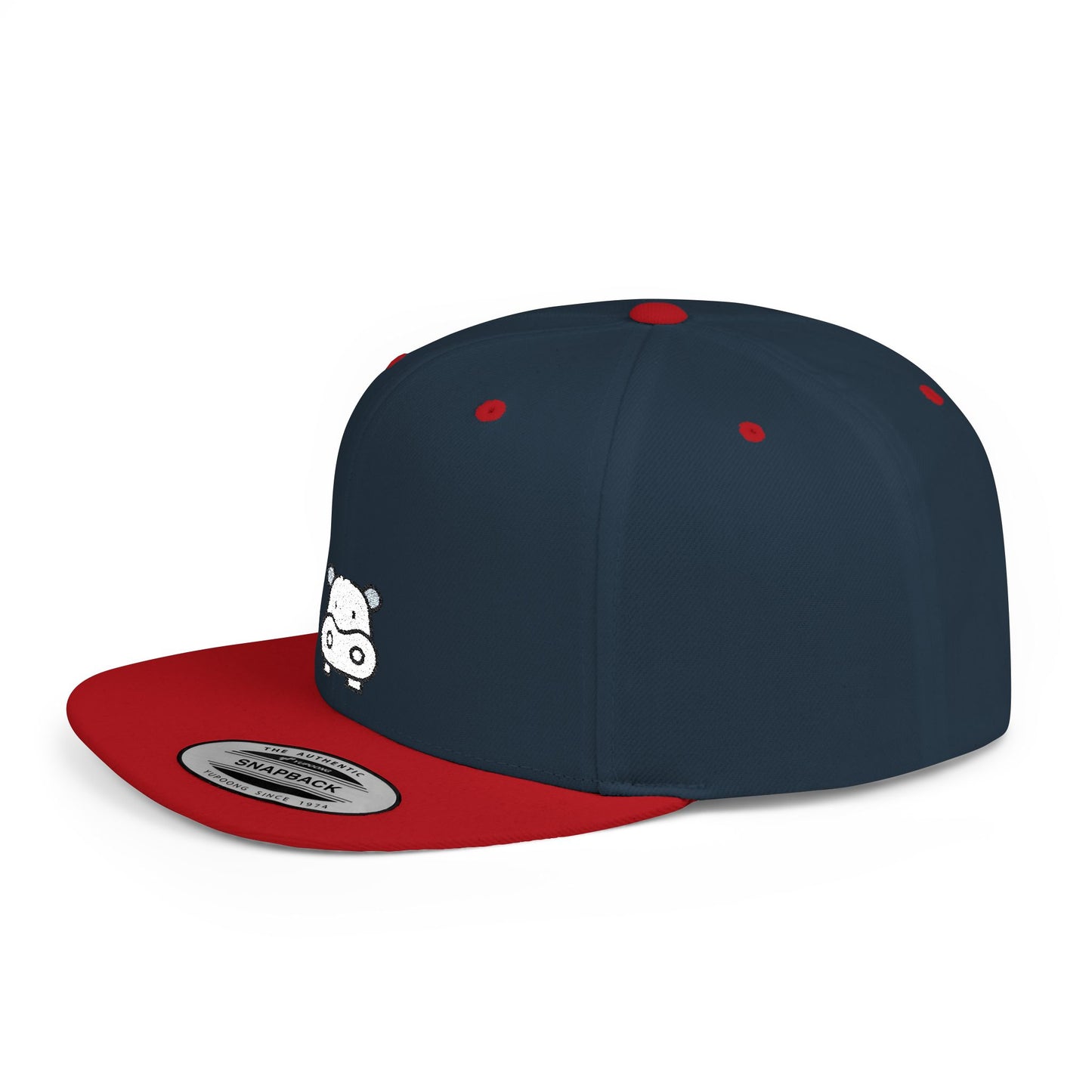 Icons Embroidered Hippopotamus Flat Bill Snapback – Lightweight, Custom Fit, Premium Quality