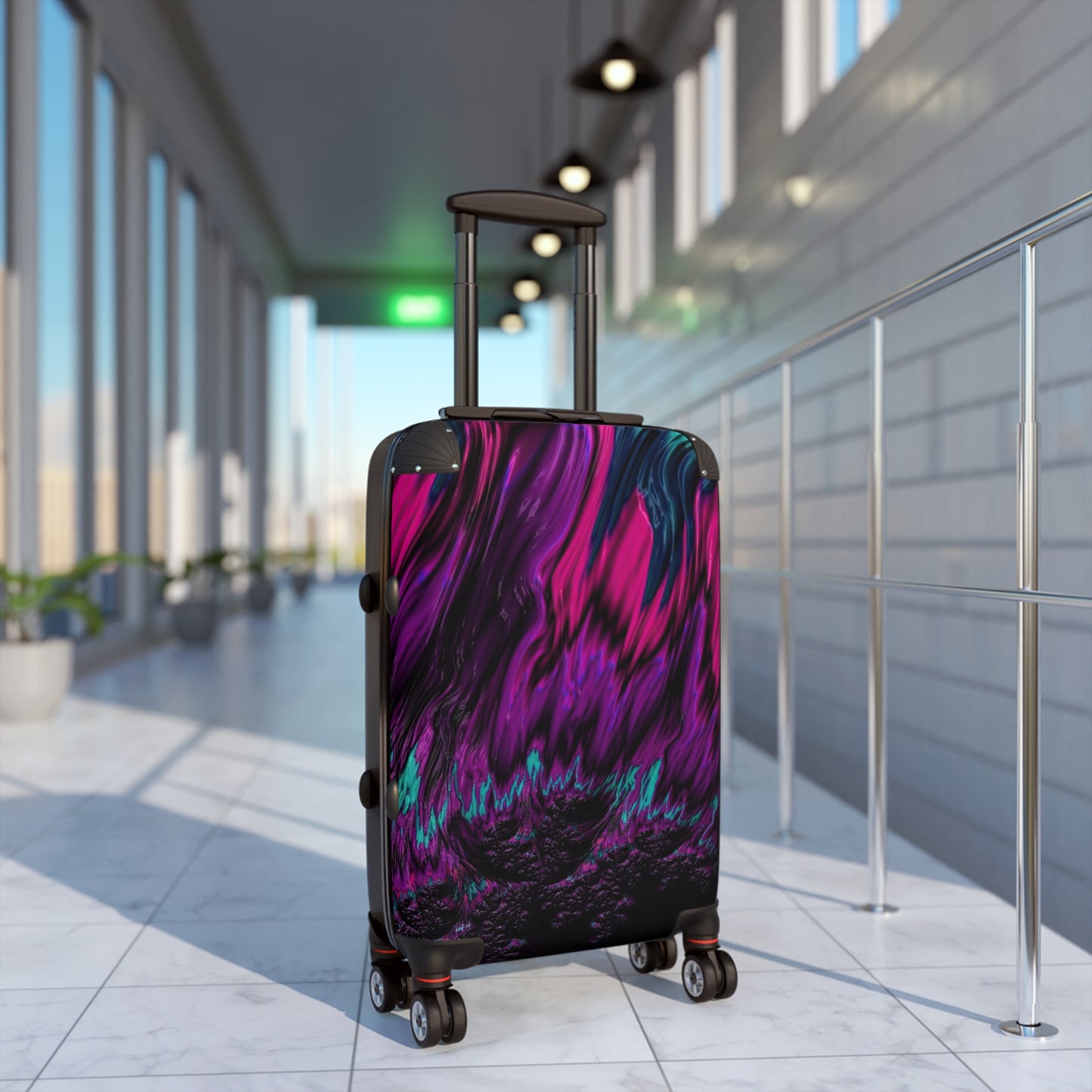 Abstract Colorful Liquid Flow Art Carry-On Suitcase - Stylish Luggage for Travelers