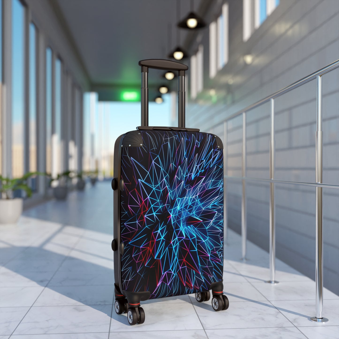 Abstract Polygon 3D Art Carry-On Suitcase - Stylish Luggage for Travelers