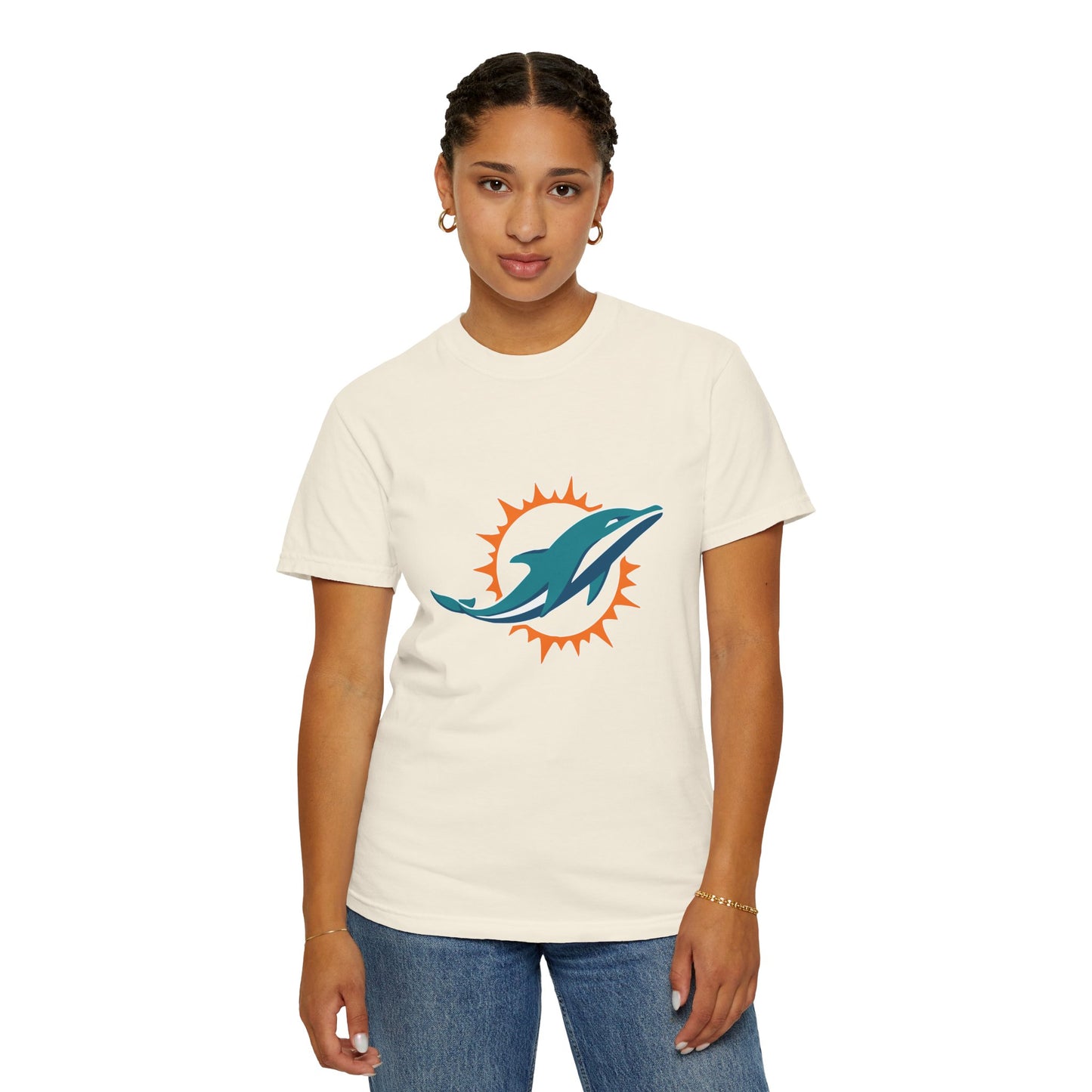 Miami Dolphins Football Merchandise Garment-Dyed T-Shirt – Premium Cotton Tee for Customization