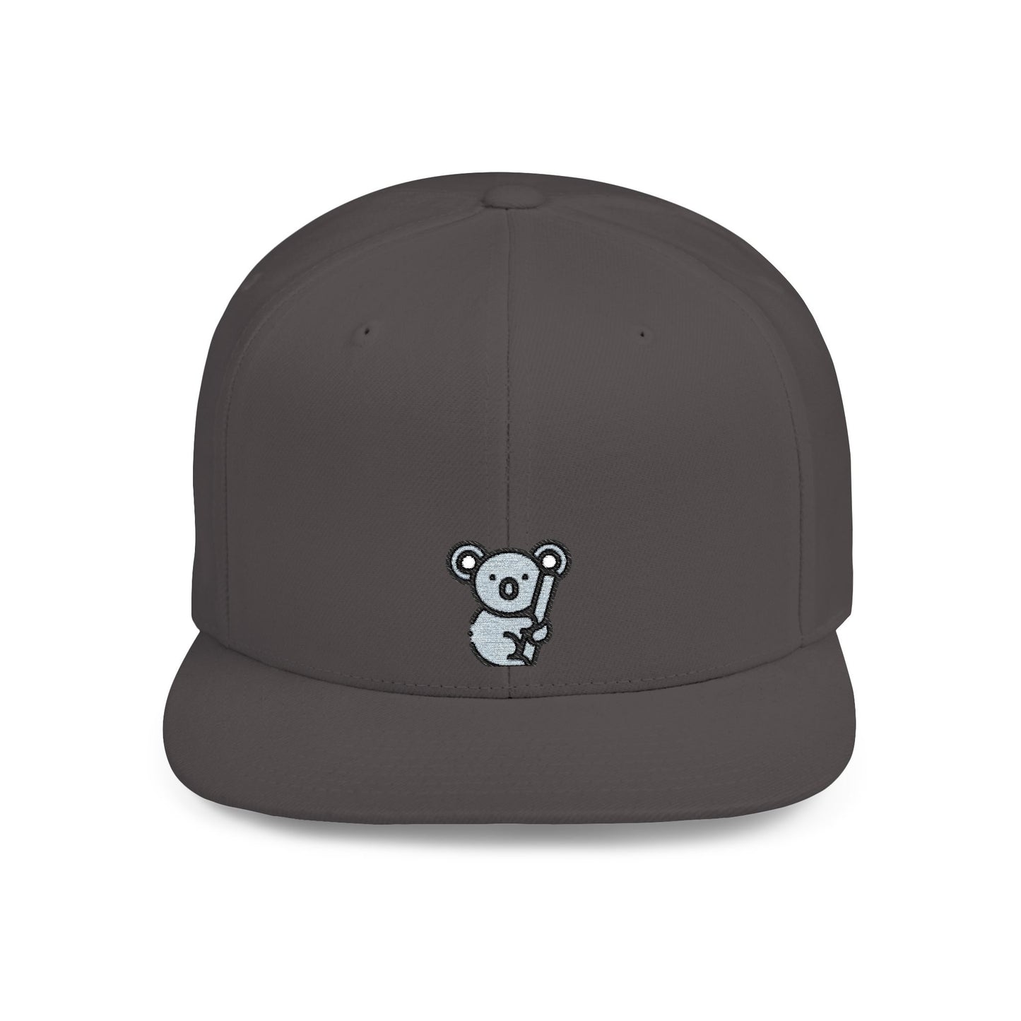 Icons Embroidered Koala Flat Bill Snapback – Lightweight, Custom Fit, Premium Quality