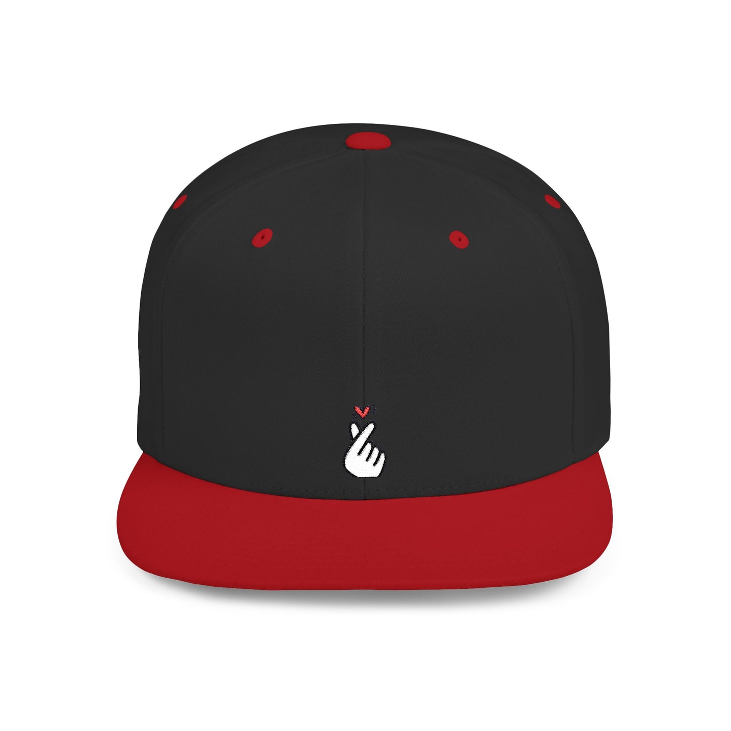 Icons Embroidered Heart Flat Bill Snapback – Lightweight, Custom Fit, Premium Quality