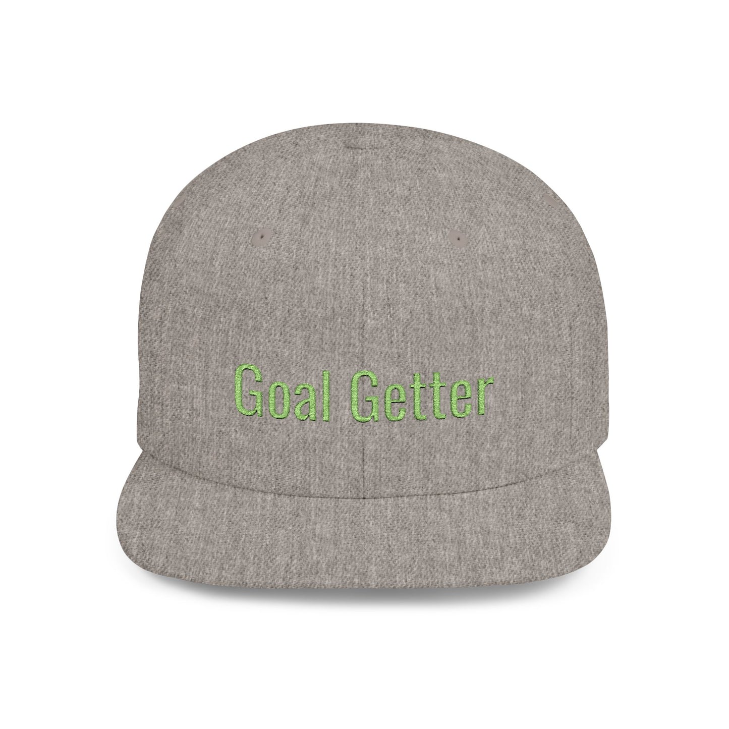 Text Goal Getter Flat Bill Snapback – Lightweight, Custom Fit, Premium Quality
