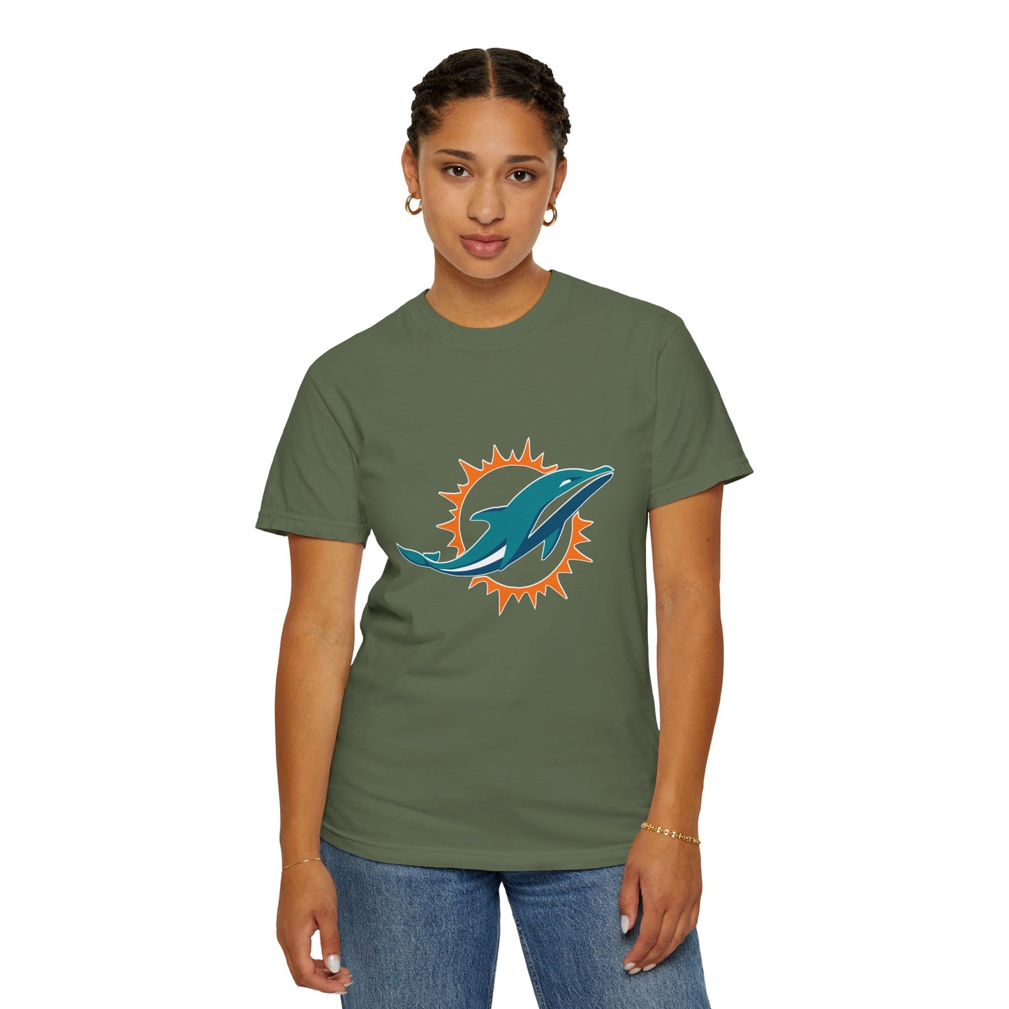 Miami Dolphins Football Merchandise Garment-Dyed T-Shirt – Premium Cotton Tee for Customization