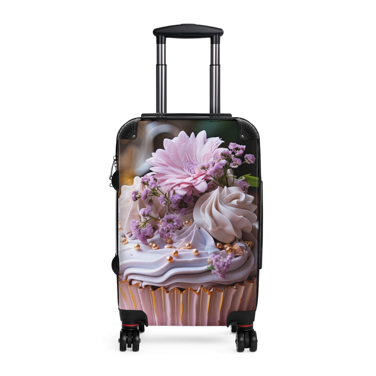 Nature Flowers Floral Pink Cupcake Art Carry-On Suitcase - Stylish Luggage for Travelers