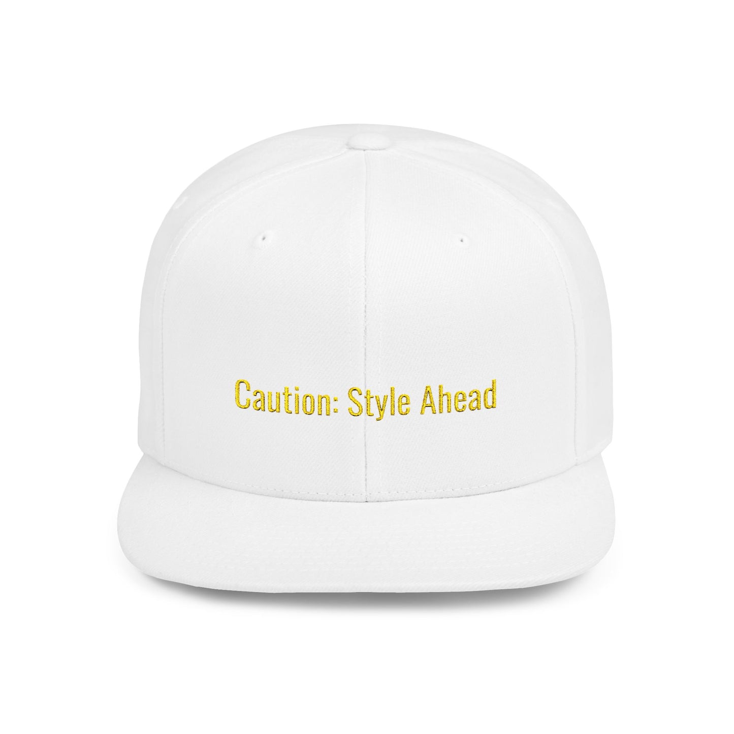 Text Caution Style Ahead Flat Bill Snapback – Lightweight, Custom Fit, Premium Quality