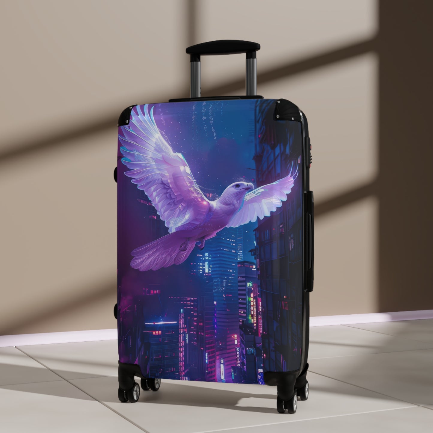 Animals Bird Glowing Purple Art Carry-On Suitcase - Stylish Luggage for Travelers