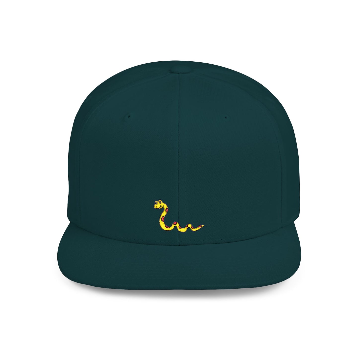 Icons Embroidered Snake Yellow Flat Bill Snapback – Lightweight, Custom Fit, Premium Quality
