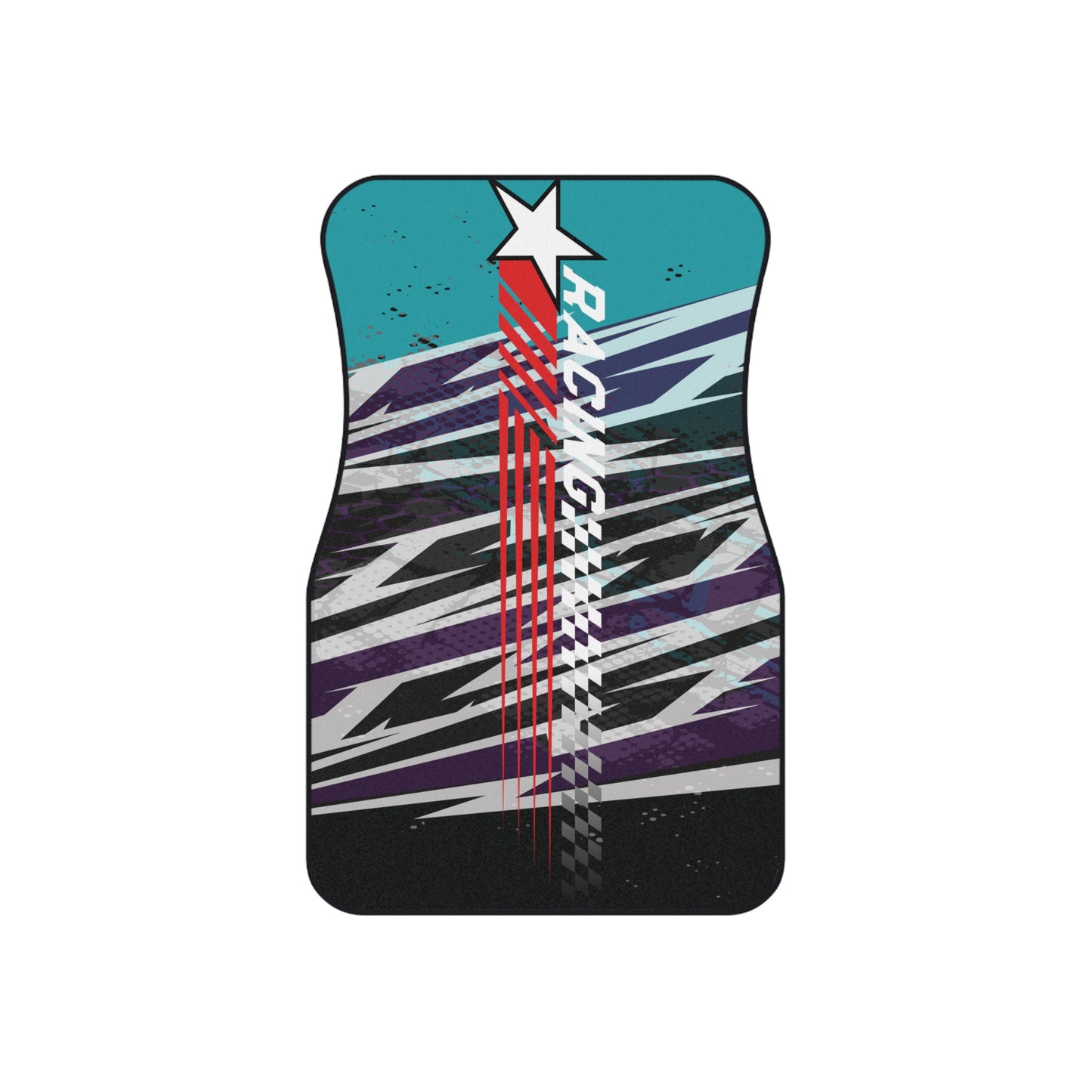 Sport Racing Lightning Purple Car Floor Mats – 2-Piece Front Set, Durable & Stylish, Universal Fit