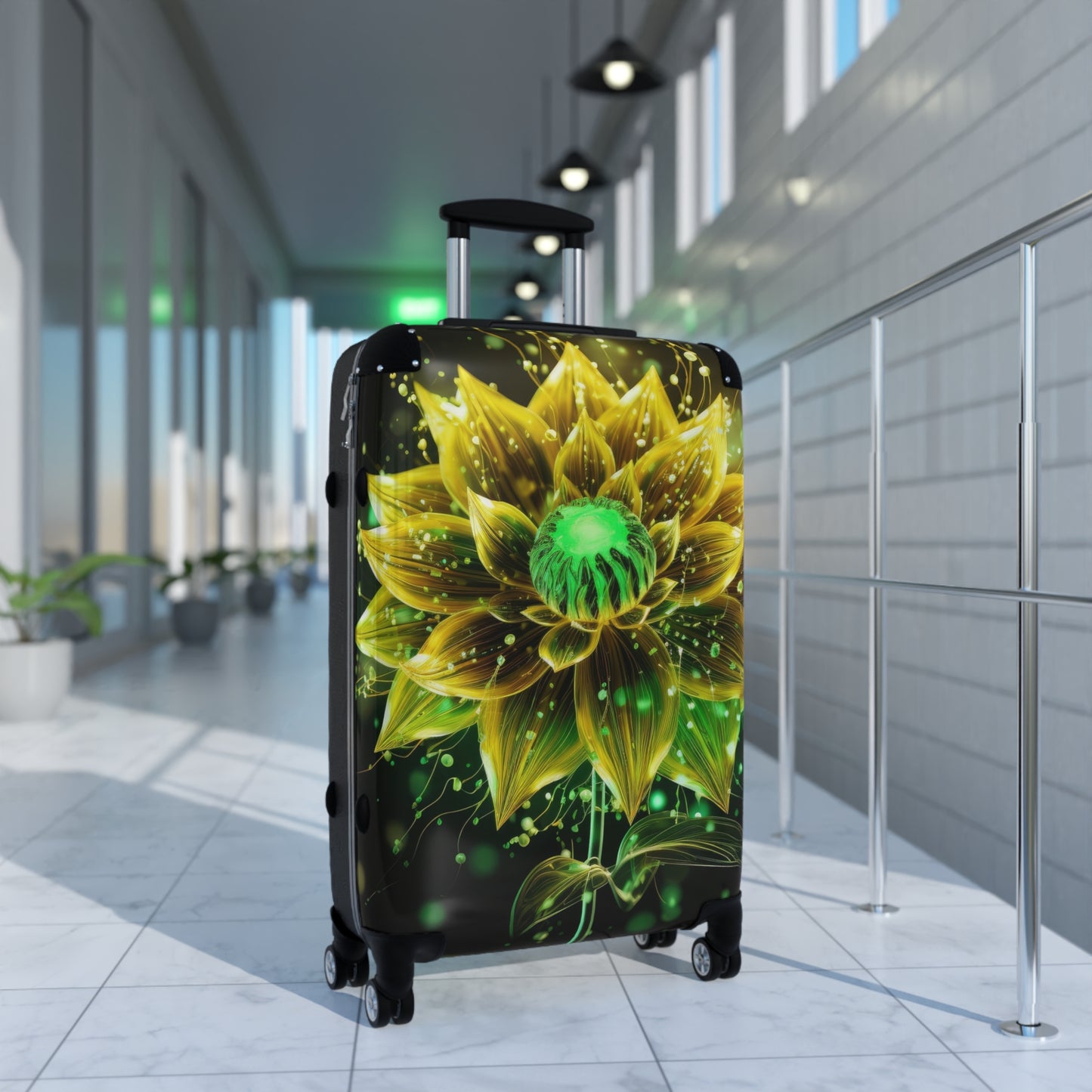 Nature Flowers Floral Glowing Art Carry-On Suitcase - Stylish Luggage for Travelers