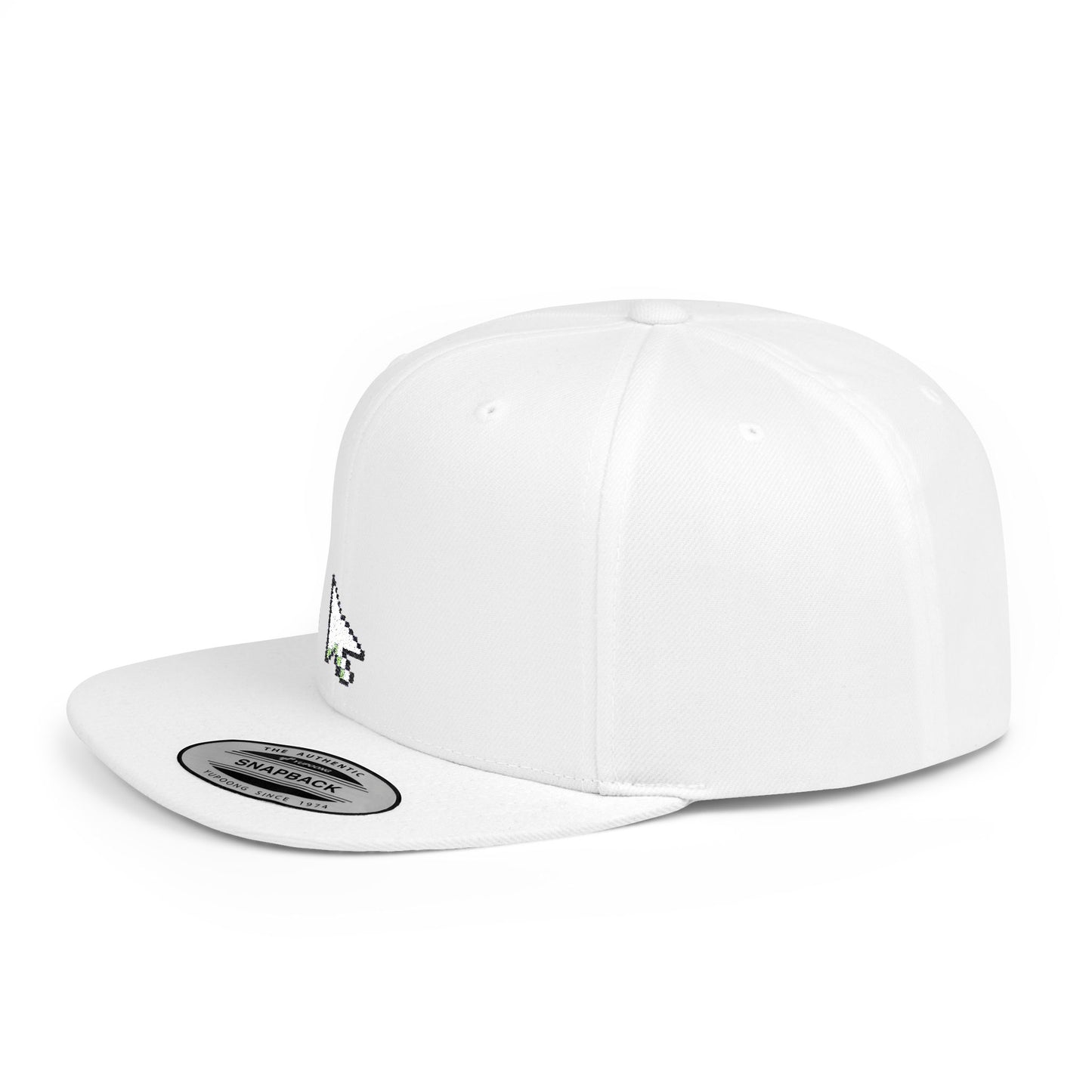 Copy of Icons Embroidered Pointer Flat Bill Snapback – Lightweight, Custom Fit, Premium Quality