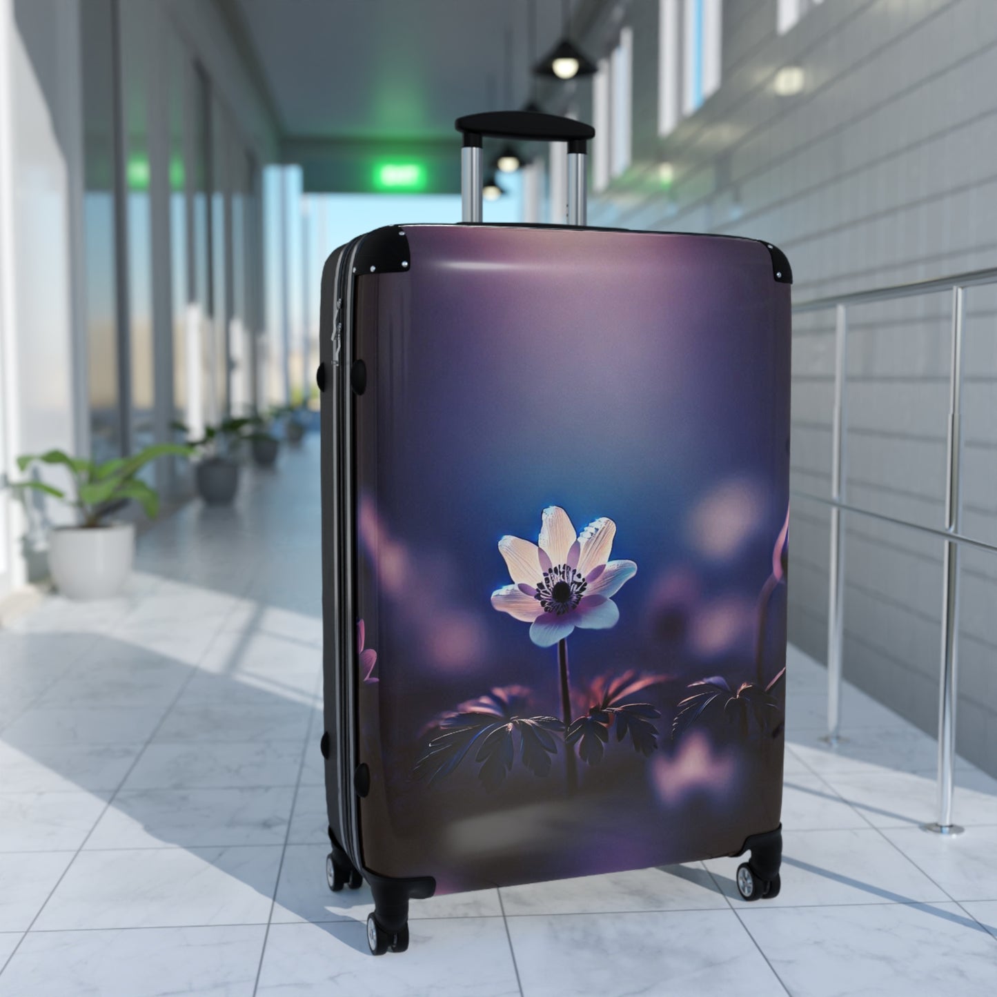 Nature Flowers Floral Blue and Pink Art Carry-On Suitcase - Stylish Luggage for Travelers