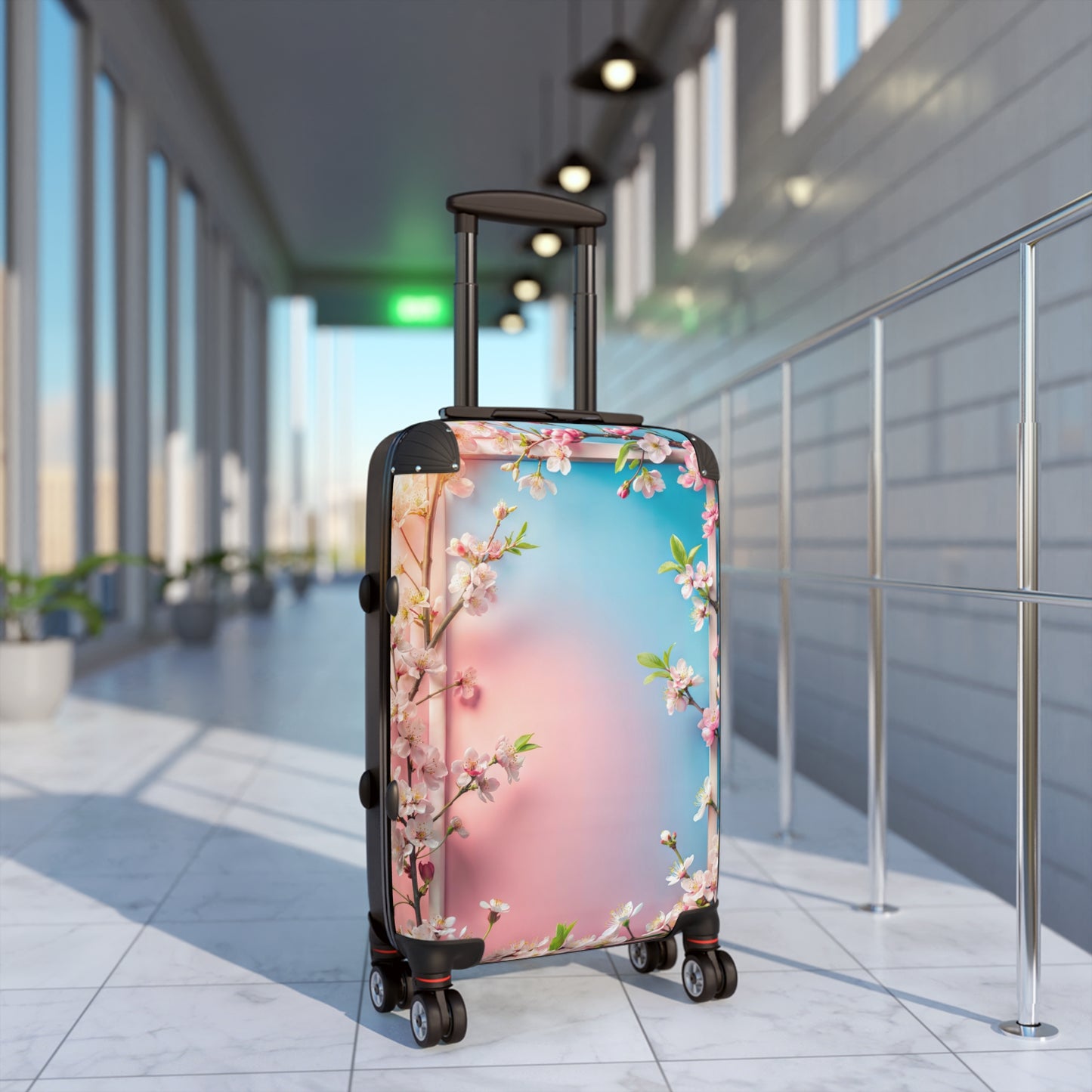 Nature Flowers Floral Square Art Carry-On Suitcase - Stylish Luggage for Travelers