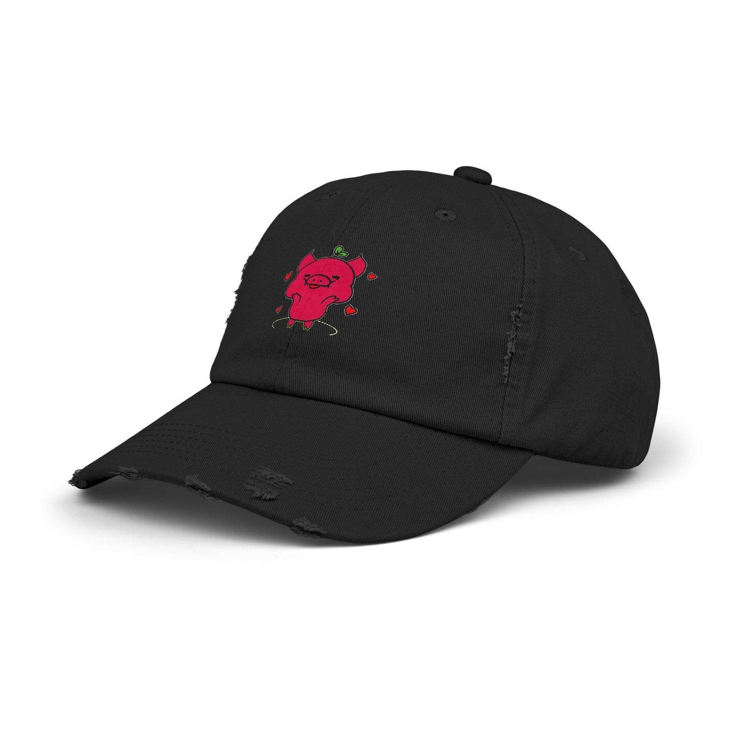 Pig Vintage Distressed Dad Hat Unisex Adjustable Cotton Twill Baseball Cap for Casual Everyday Wear