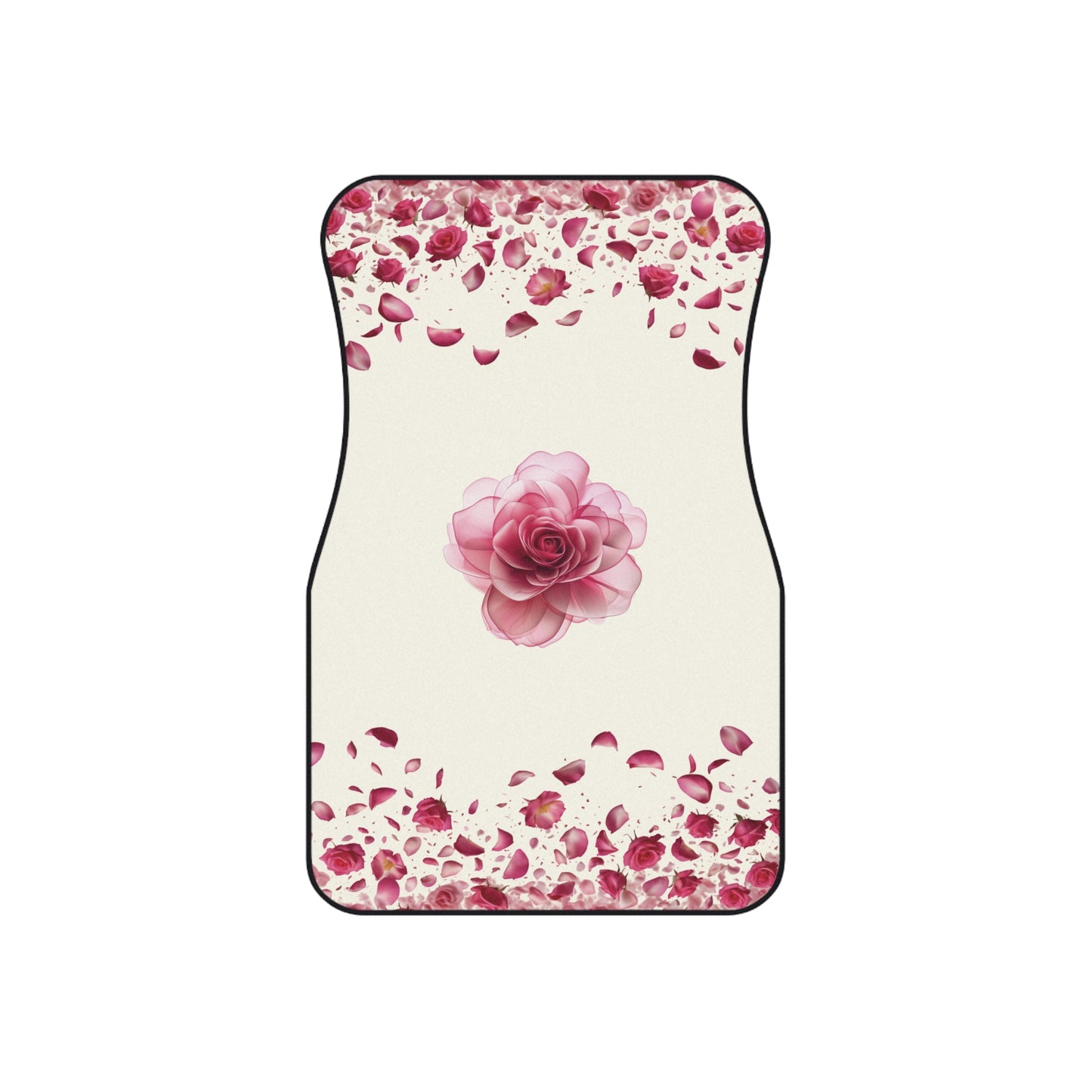 Flowers Pink Rose Petals Car Floor Mats – 2-Piece Front Set, Durable & Stylish, Universal Fit