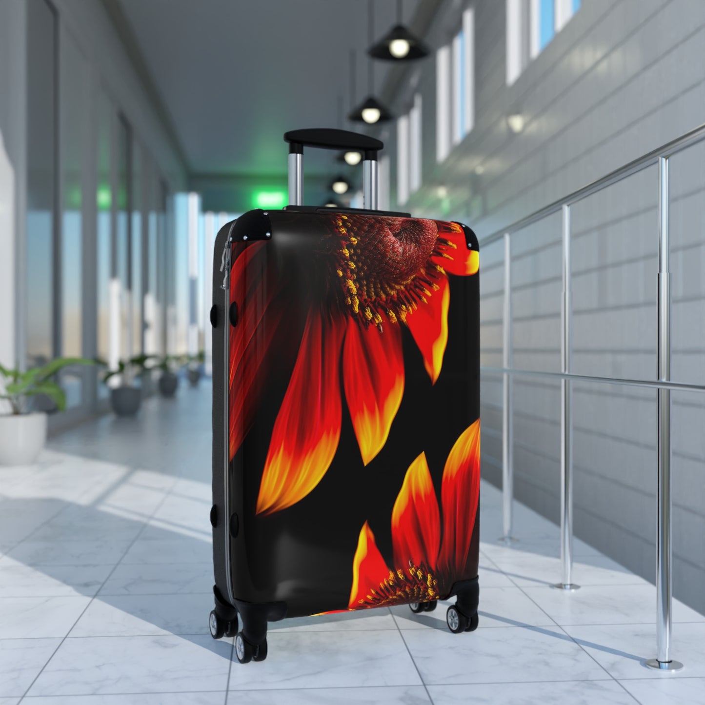 Nature Flowers Floral Red Petaled Art Carry-On Suitcase - Stylish Luggage for Travelers