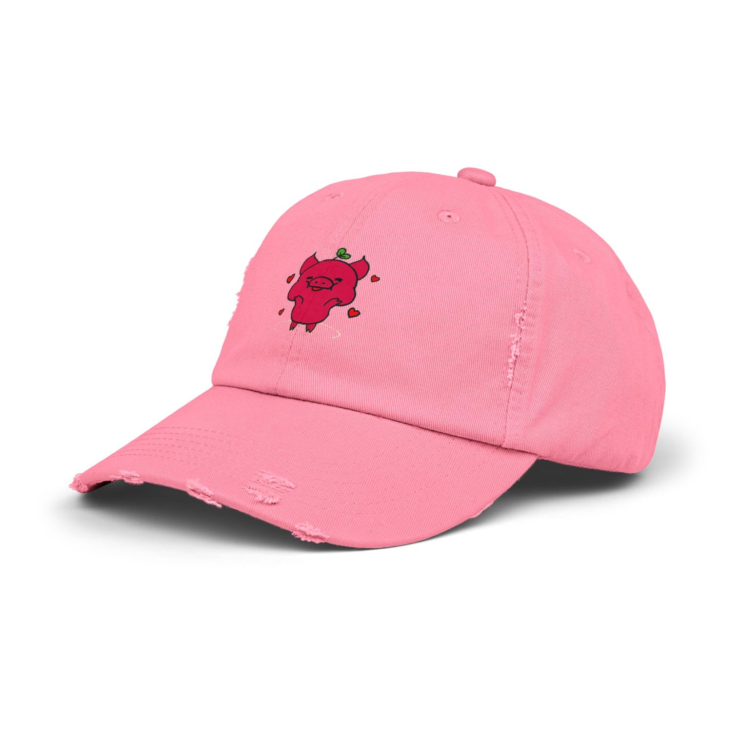 Pig Vintage Distressed Dad Hat Unisex Adjustable Cotton Twill Baseball Cap for Casual Everyday Wear