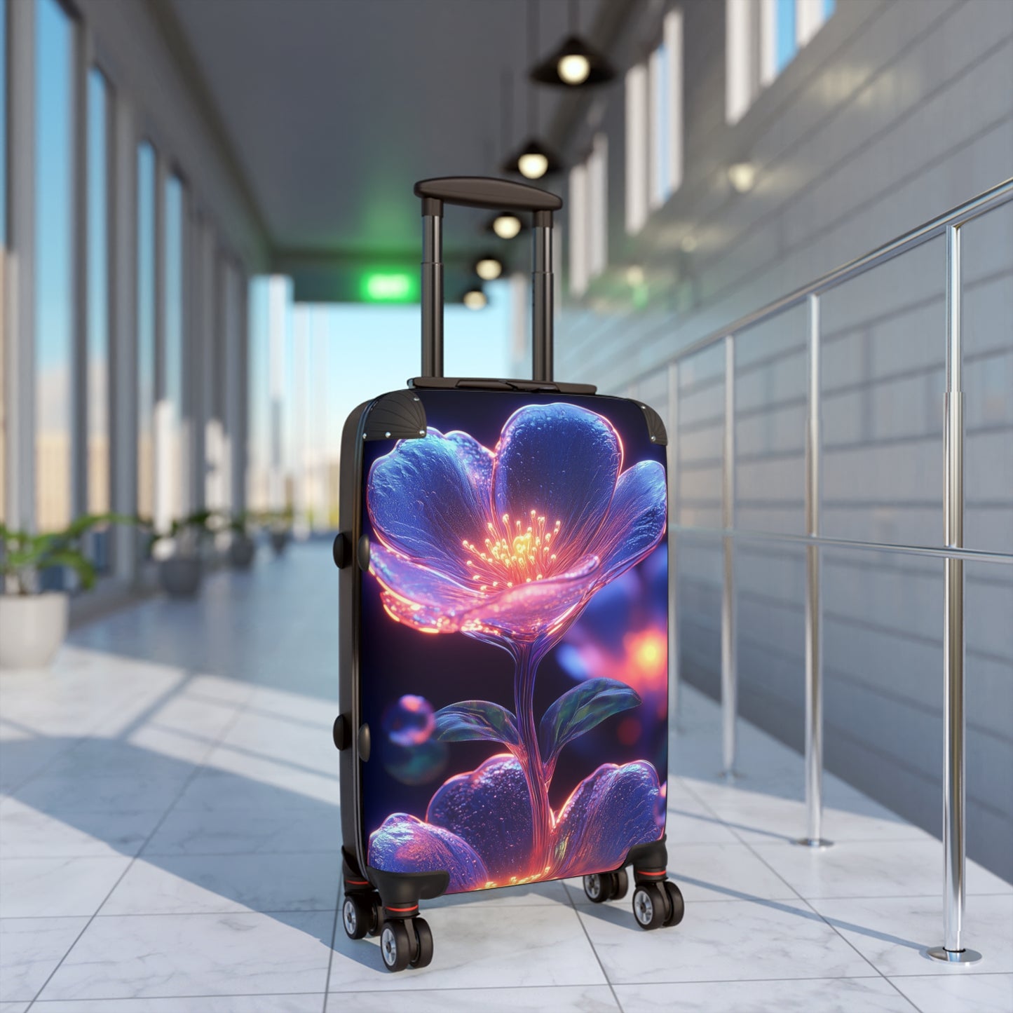 Nature Flowers Floral Glowing Art Carry-On Suitcase - Stylish Luggage for Travelers