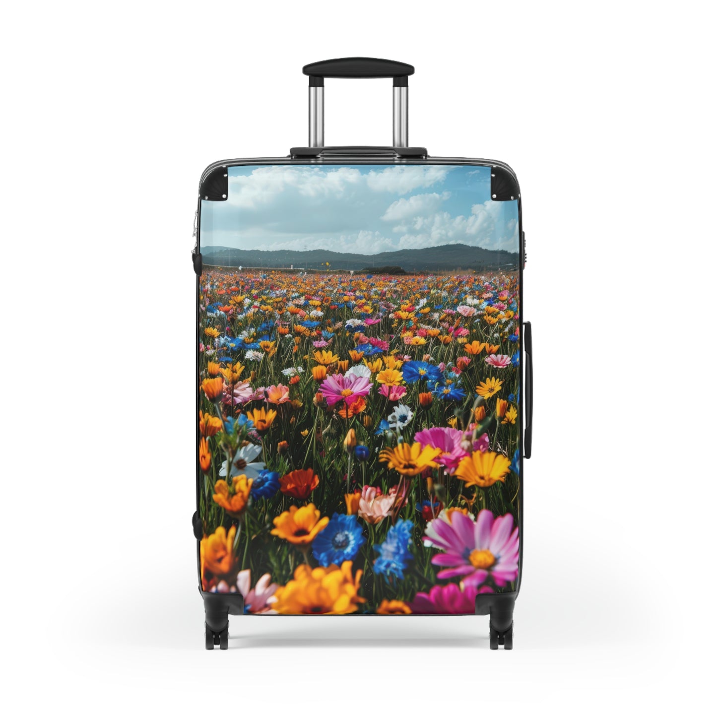 Nature Flowers Floral Vibrant Field Art Carry-On Suitcase - Stylish Luggage for Travelers