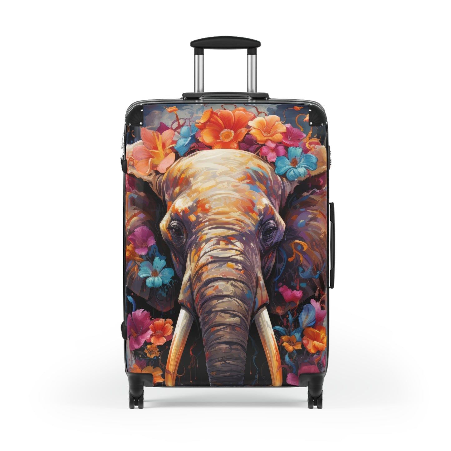 Nature Elephant Floral Flowers Art Carry-On Suitcase - Stylish Luggage for Travelers