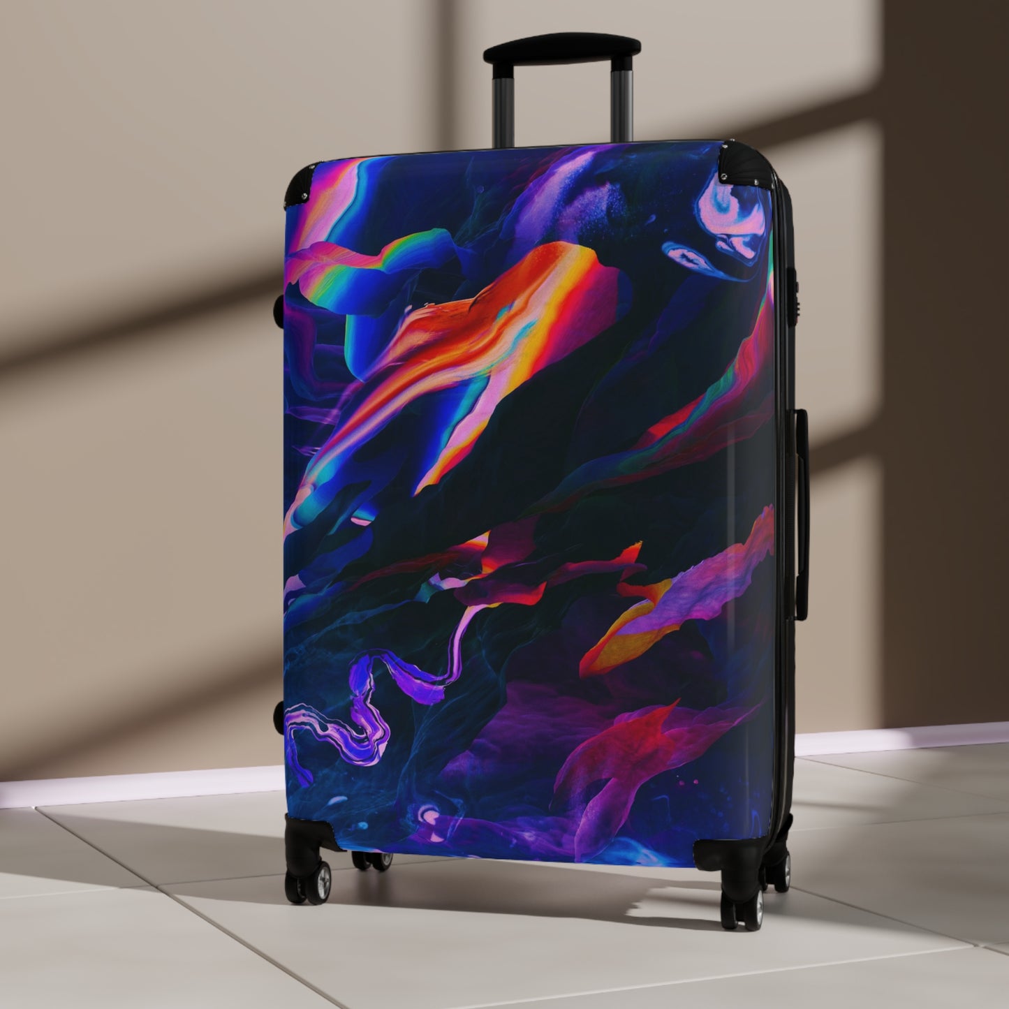 Abstract Colorful Digital Art Carry-On Suitcase - Stylish Luggage for Travelers