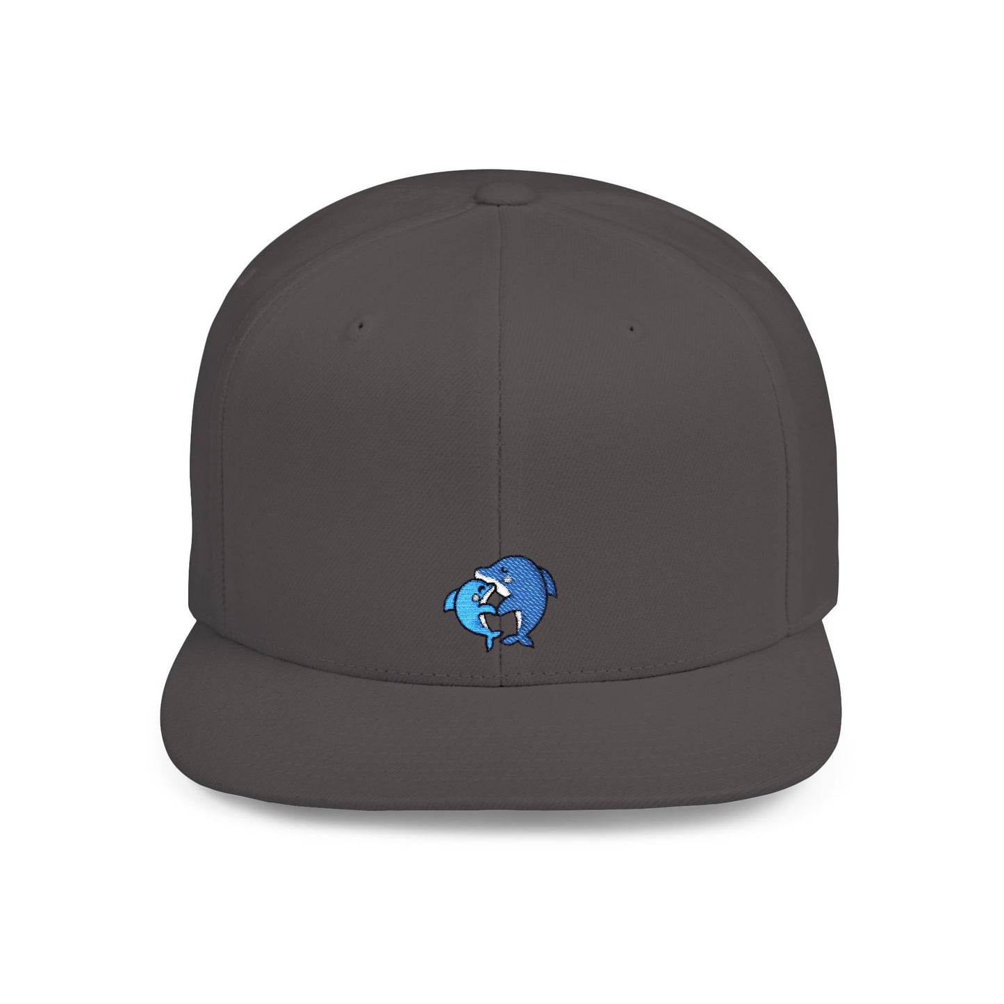 Icons Embroidered Dolphin Couple Flat Bill Snapback – Lightweight, Custom Fit, Premium Quality