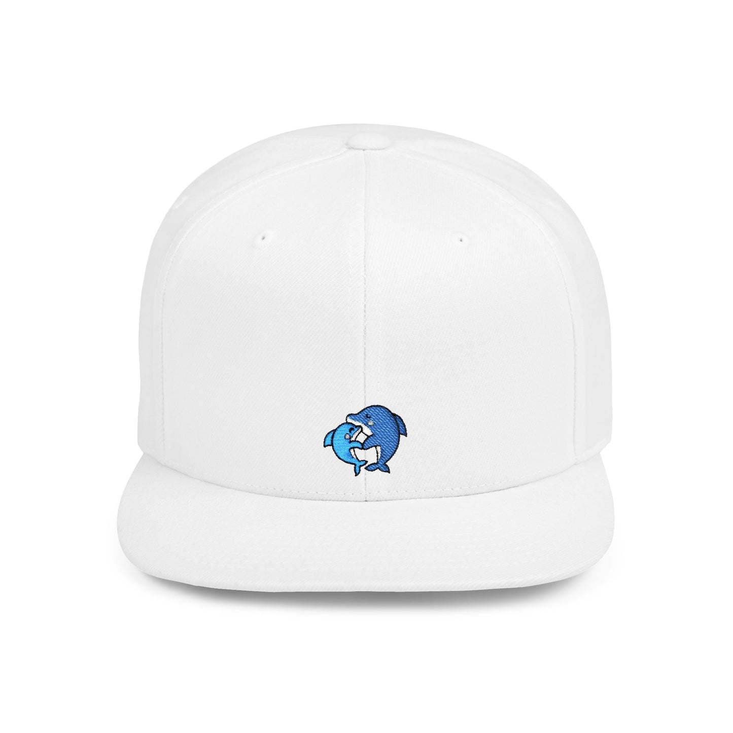 Icons Embroidered Dolphin Couple Flat Bill Snapback – Lightweight, Custom Fit, Premium Quality